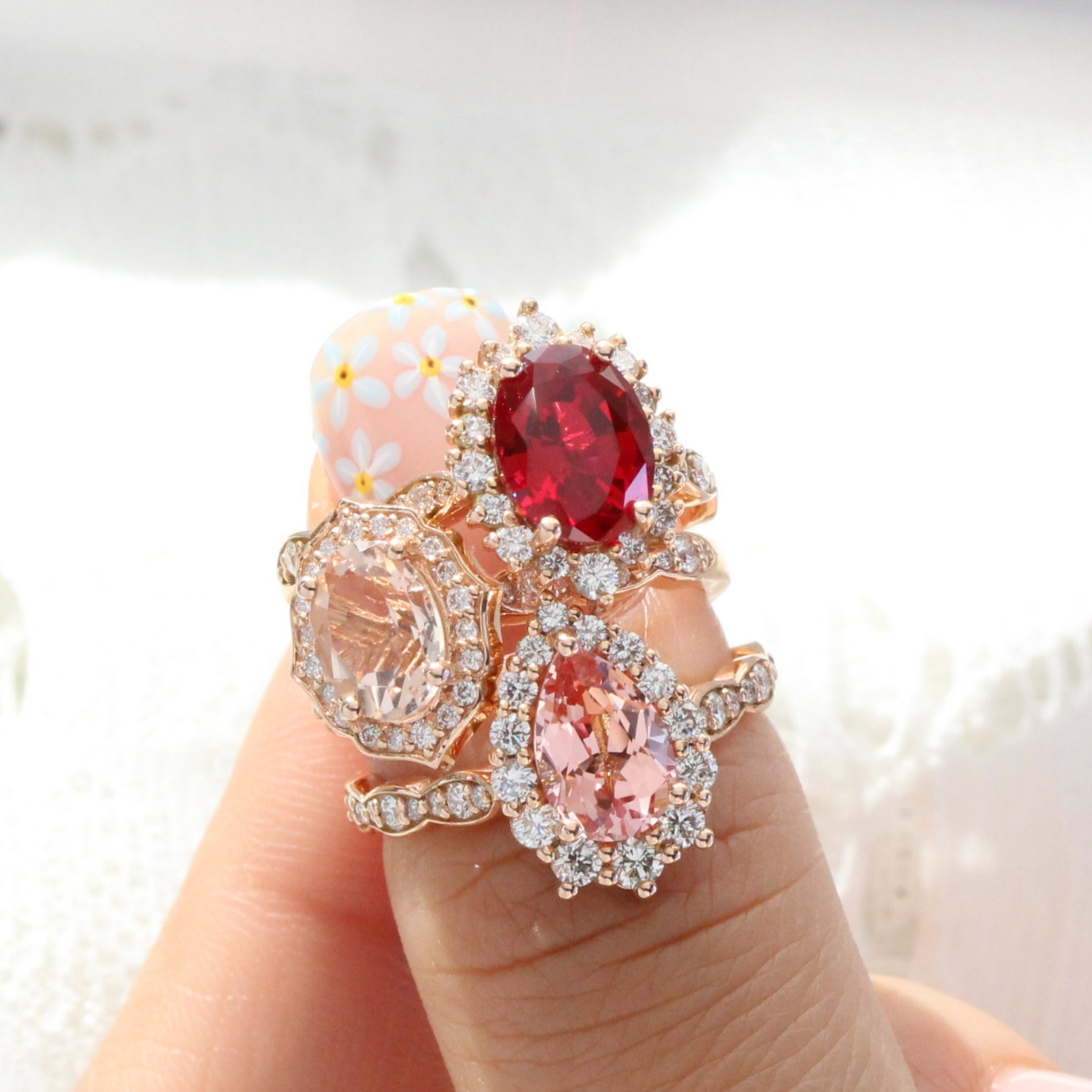 Engagement Rings Inspired by the 2023 Viva Magenta Color Trend La More Design Jewelry