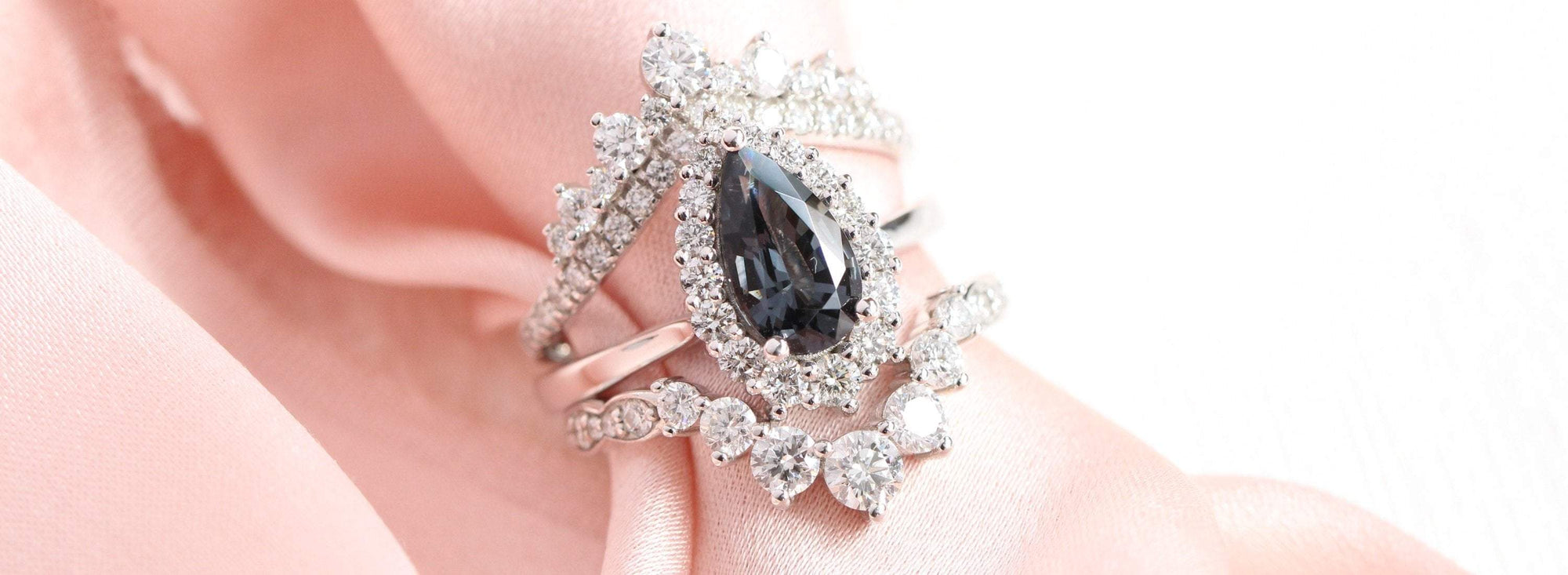 Alternative Grey Spinel Rings Black Spinel Engagement Rings Rose Gold tagged engagement ring La More Design