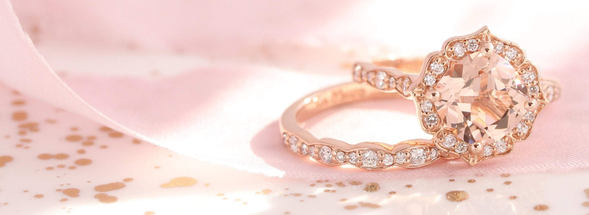 Morganite Engagement Rings Pink Peach Morganite Rings Rose Gold
