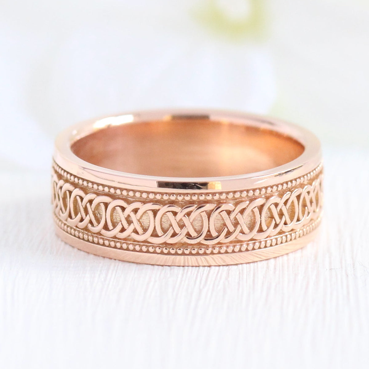 Celtic Knot Men’s Wedding Band Solid Gold His Eternity Wedding Ring la more design jewelry