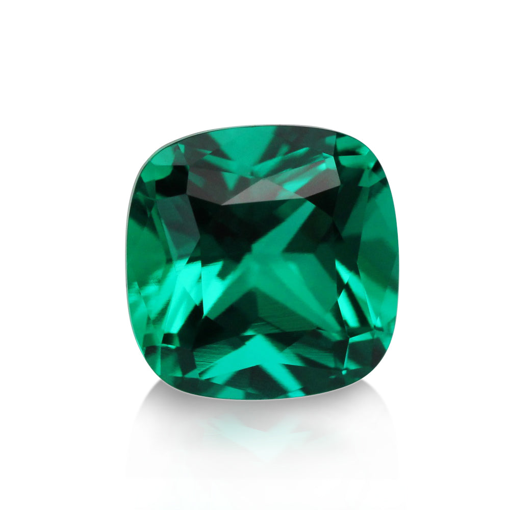 Large Tiara Halo Pave Ring Set w/ Pear Emerald and Large 7 Diamond U Band
