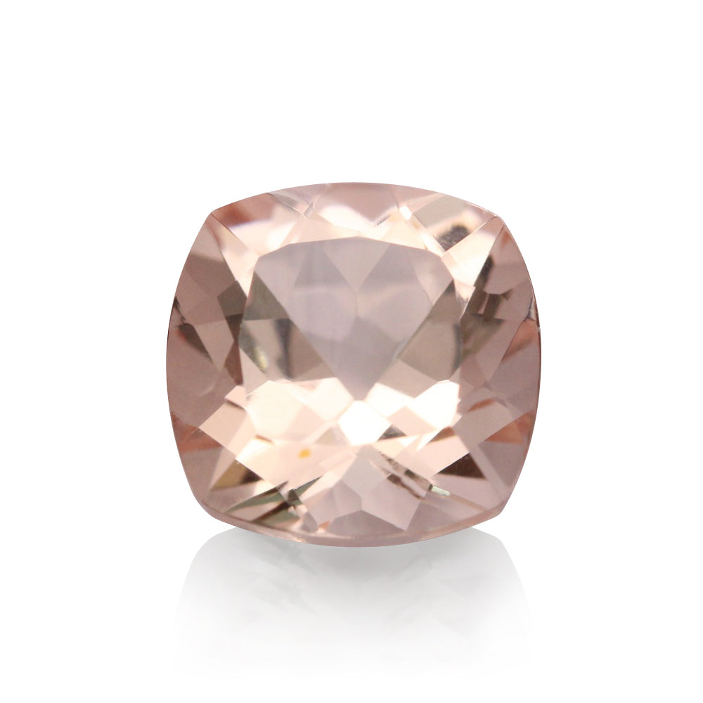 Grace Solitaire Ring in Scalloped Band w/ Oval Morganite and Diamond
