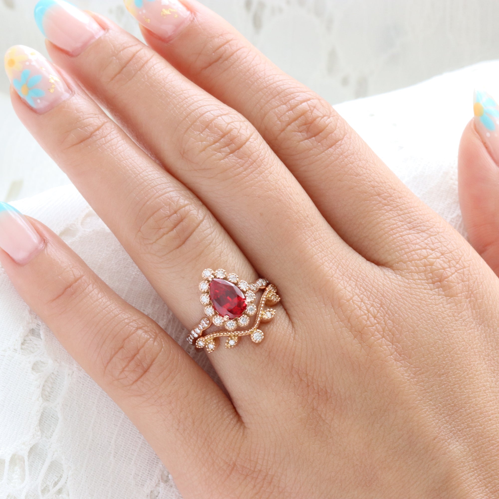 Wedding Band Vintage Style Ruby Rings Vintage Ruby And Diamond