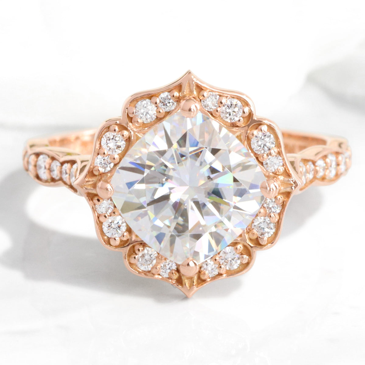 large cushion moissanite engagement ring gold vintage halo diamond moissanite ring la more design jewelry