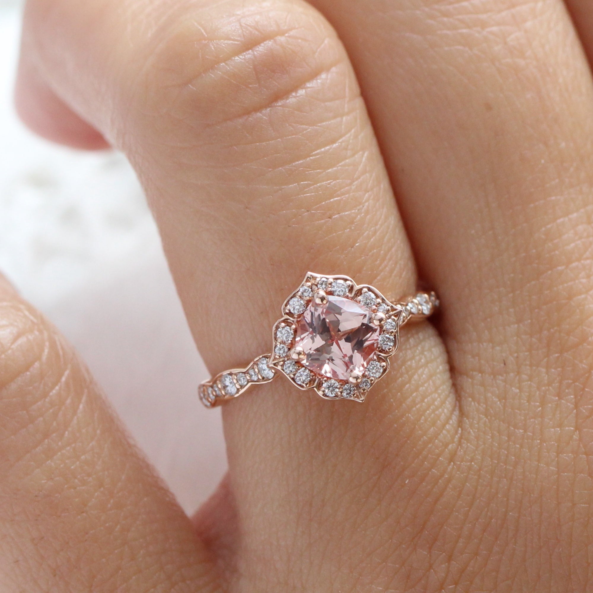Rose gold pink hotsell diamond engagement rings
