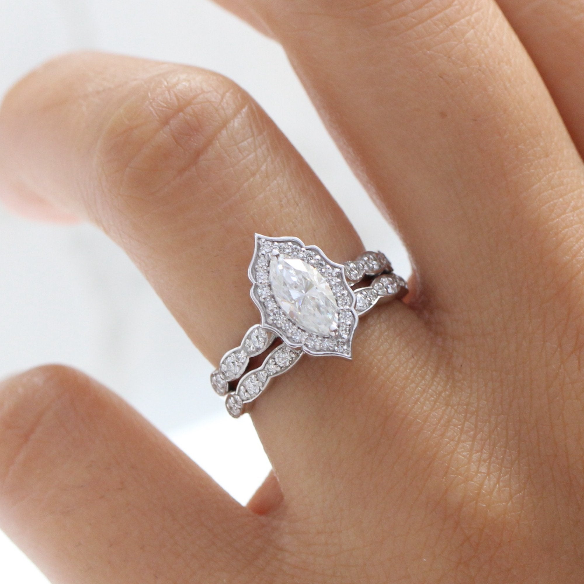 Marquise diamond stacking ring Clearance