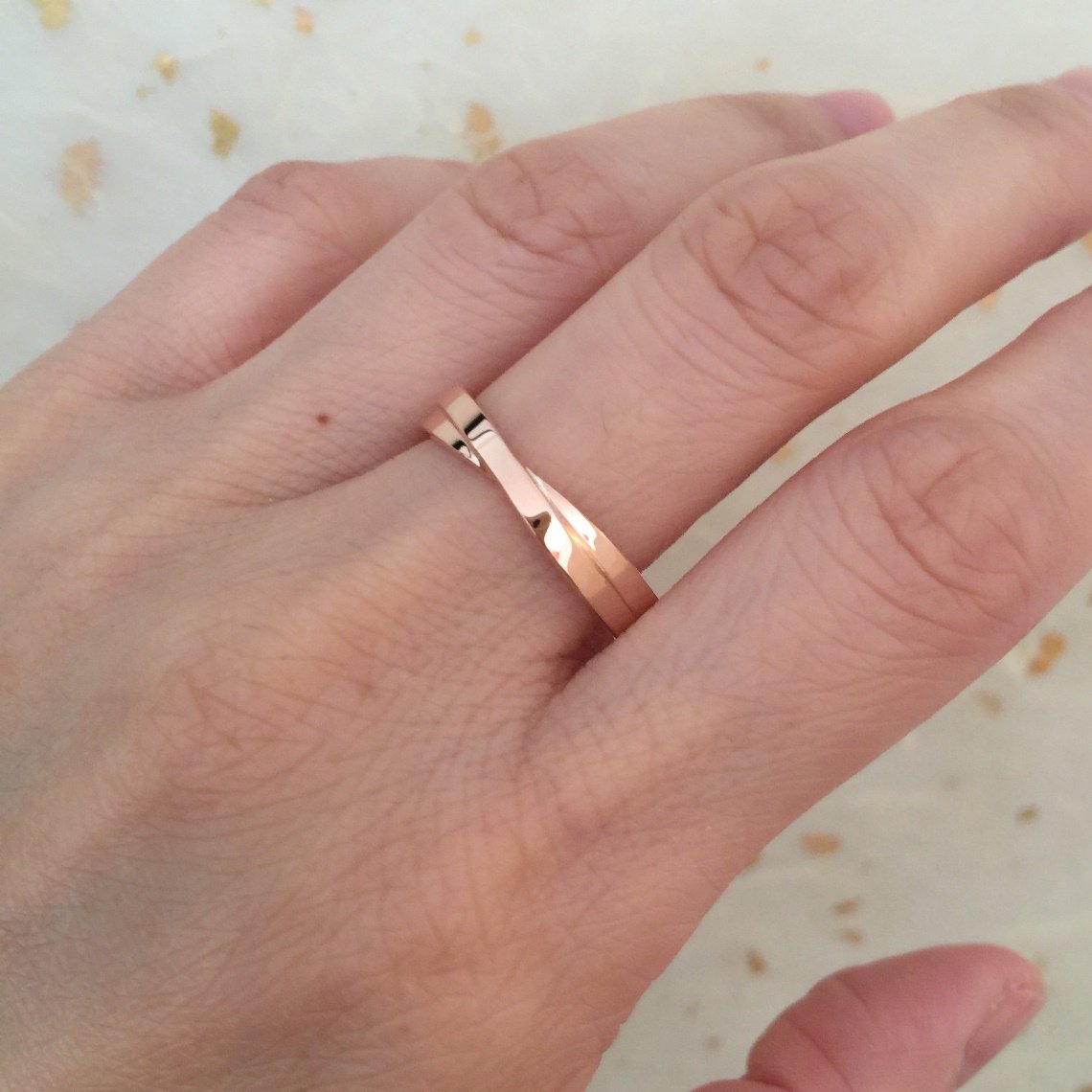 Infinity Knot Wedding Band Rose Gold Infinity Ring Anniversary
