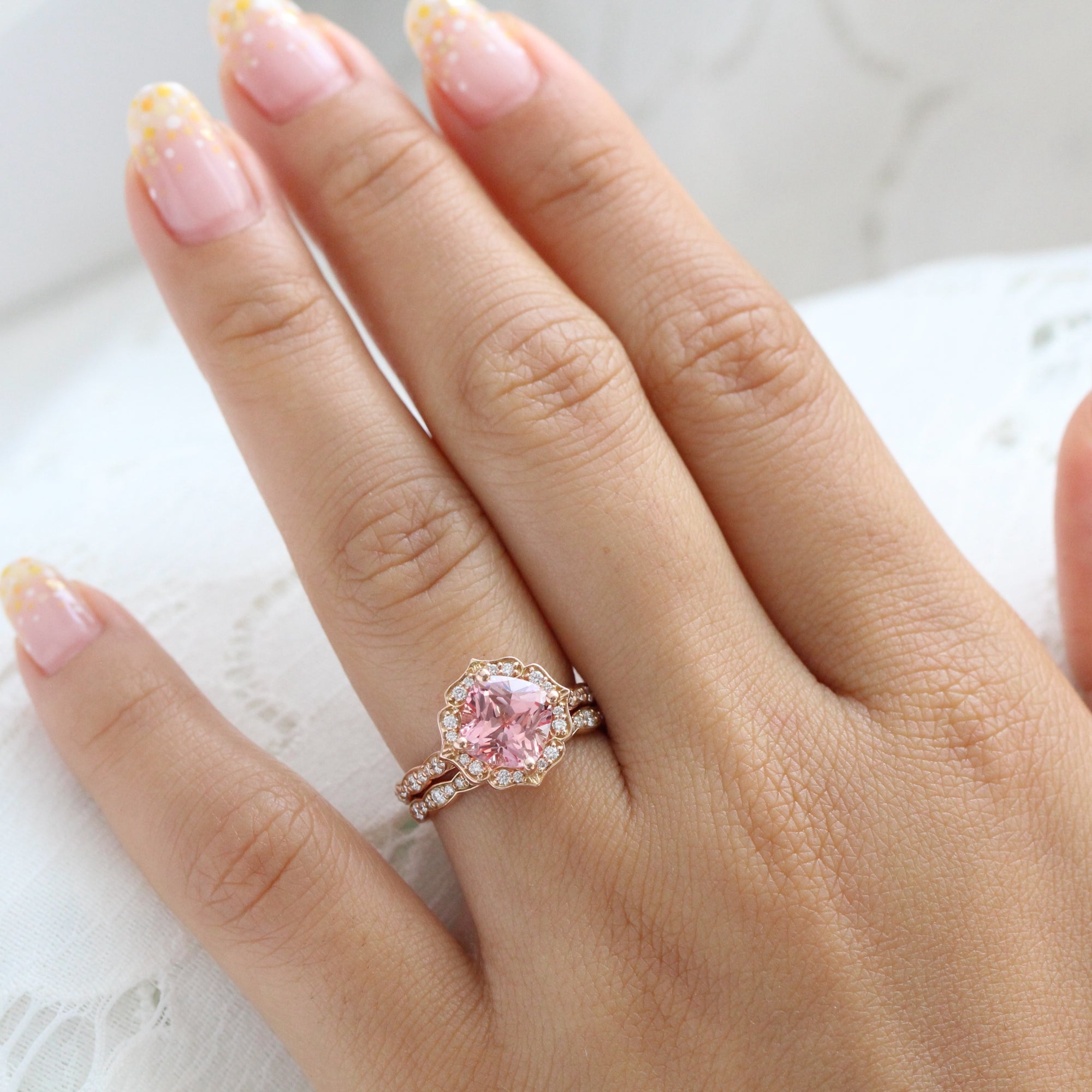 Champagne sapphire rose gold ring online