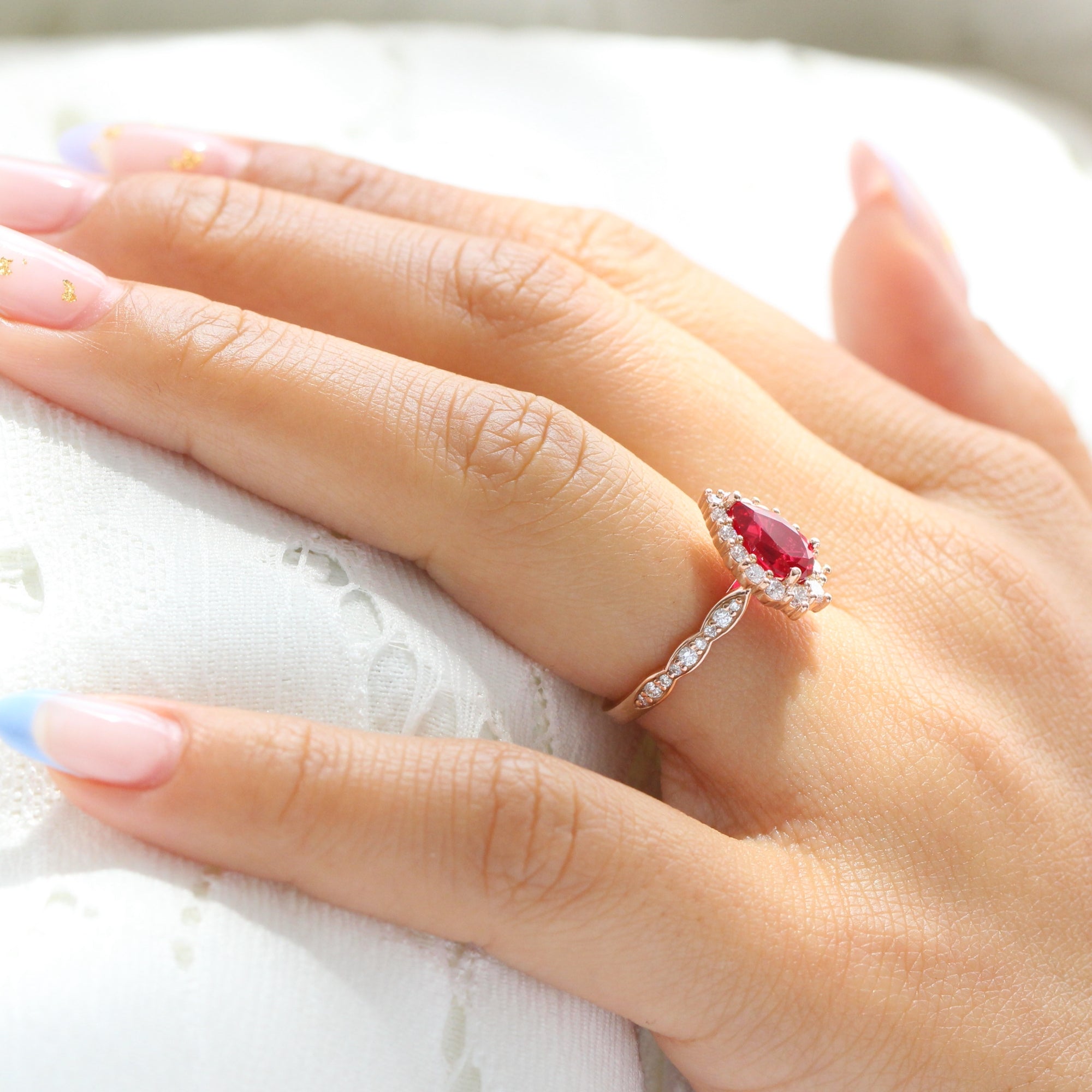 Large ruby and diamond ring Clearance