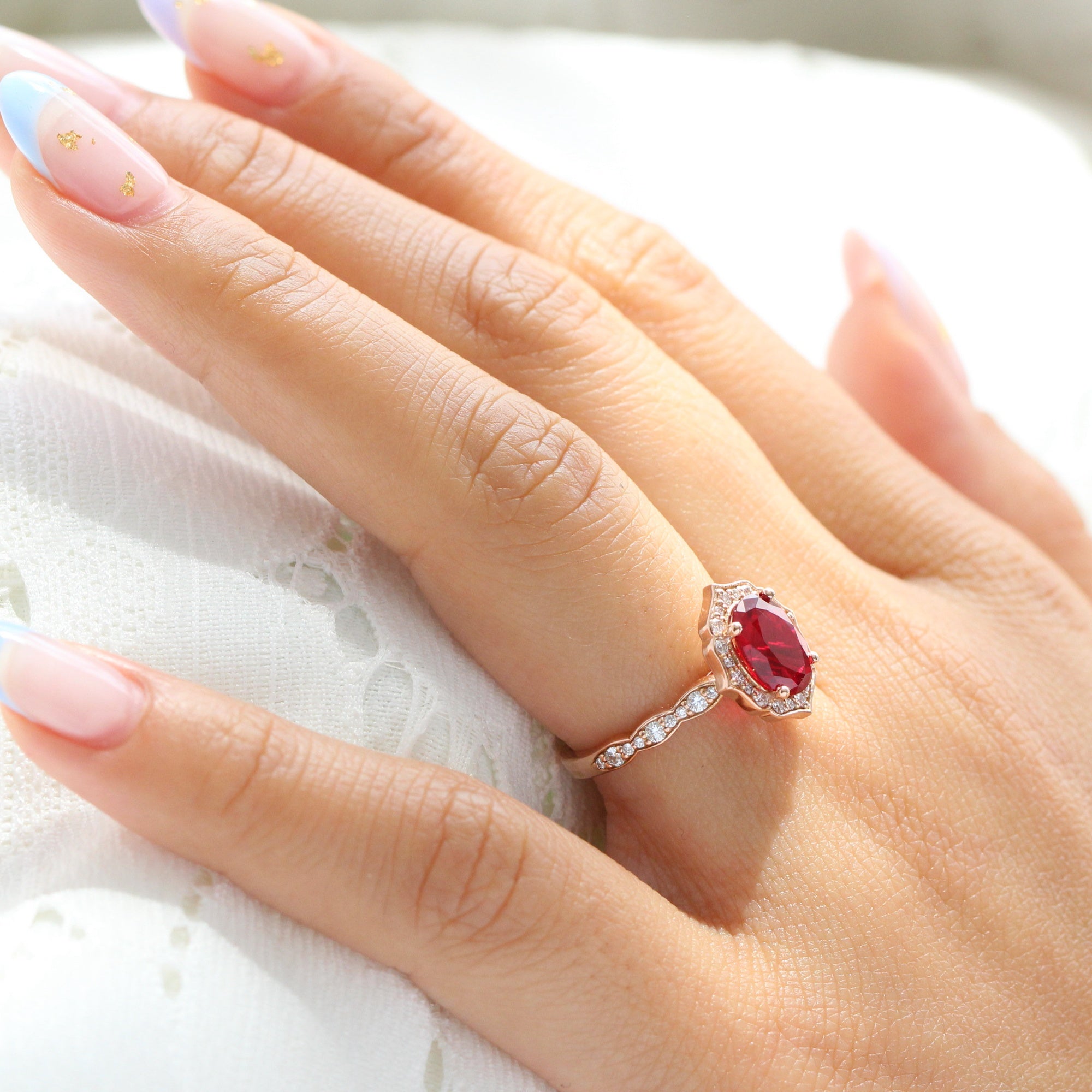 Gold ruby diamond ring online