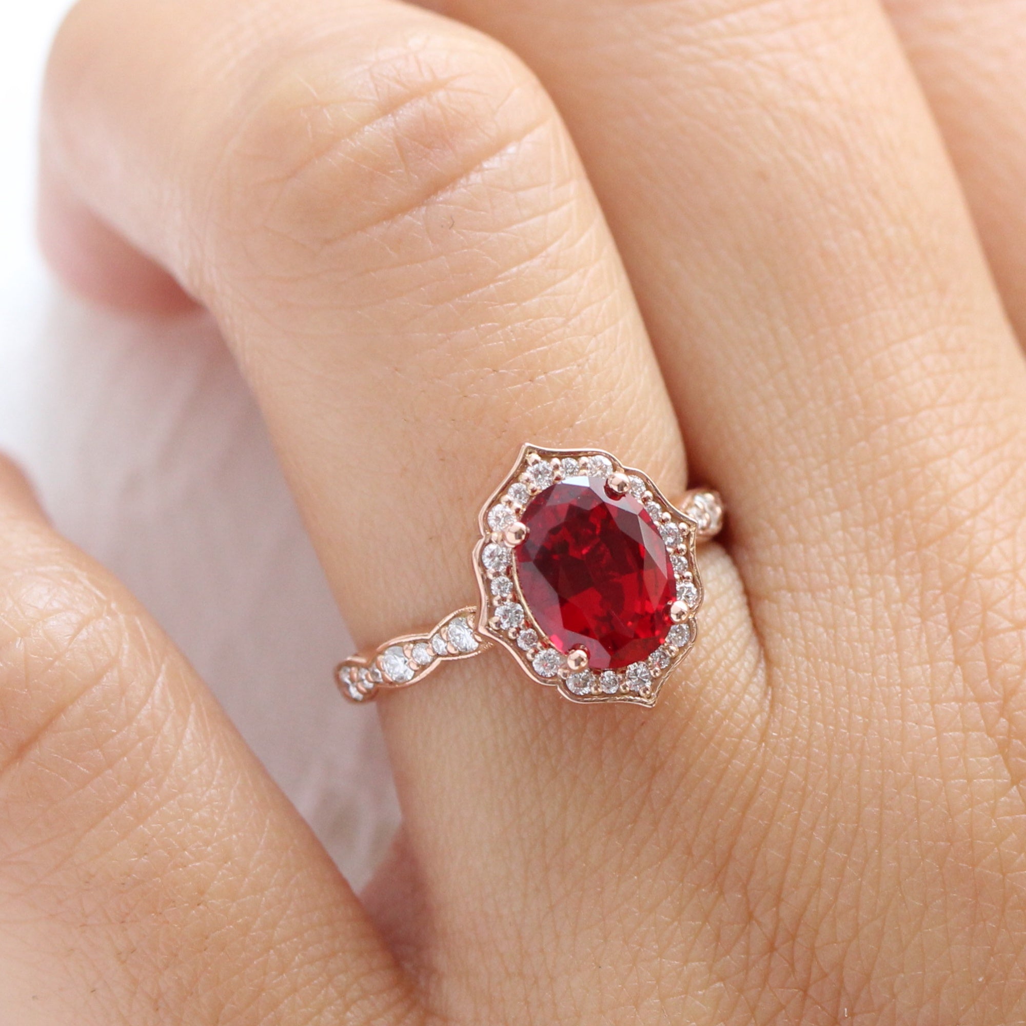 Ruby with sale rose gold