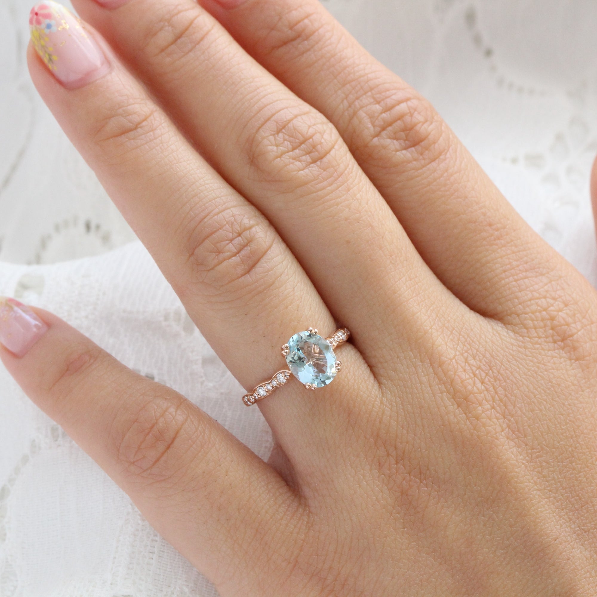 Aquamarine and diamond Clearance