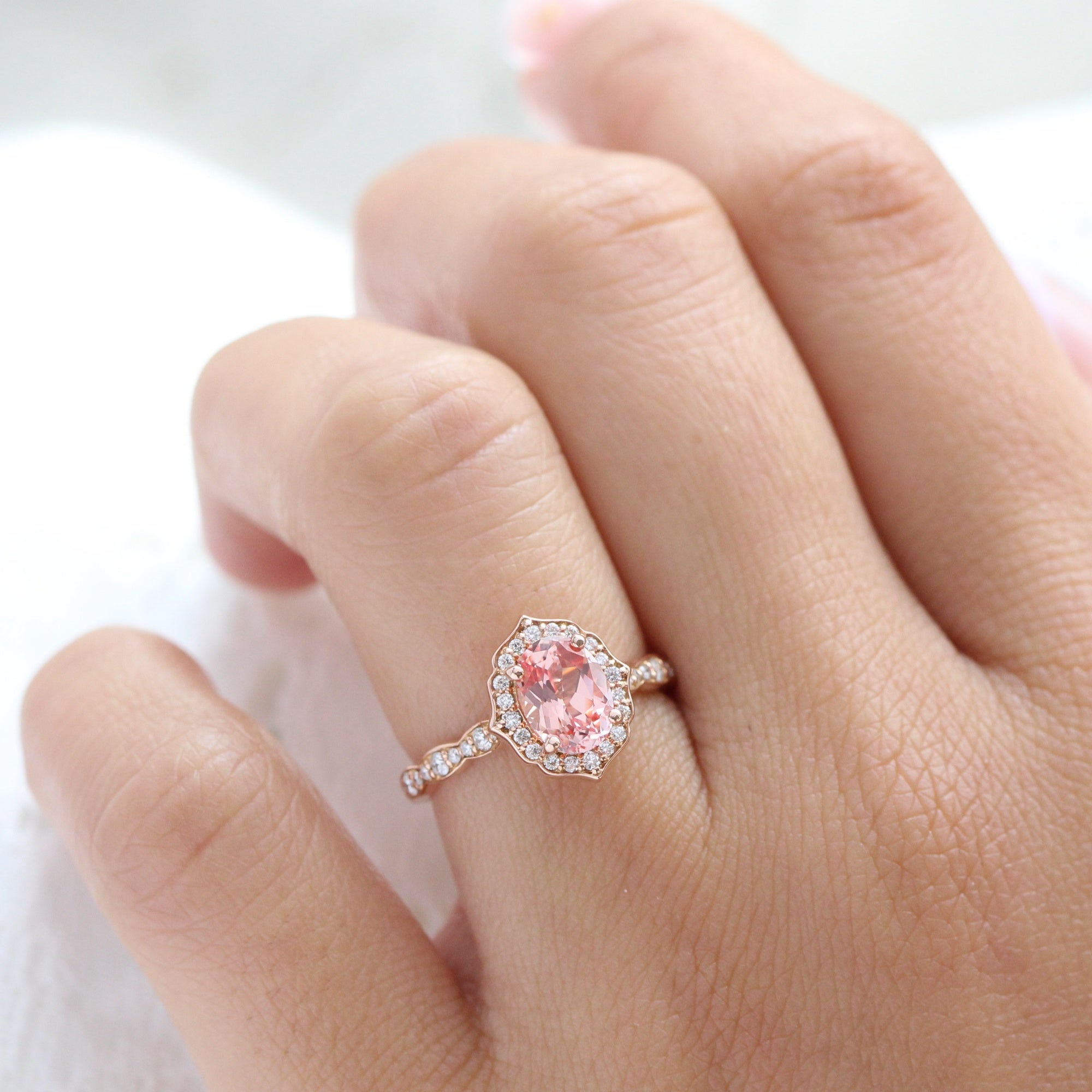 Peach sapphire stud earrings shop