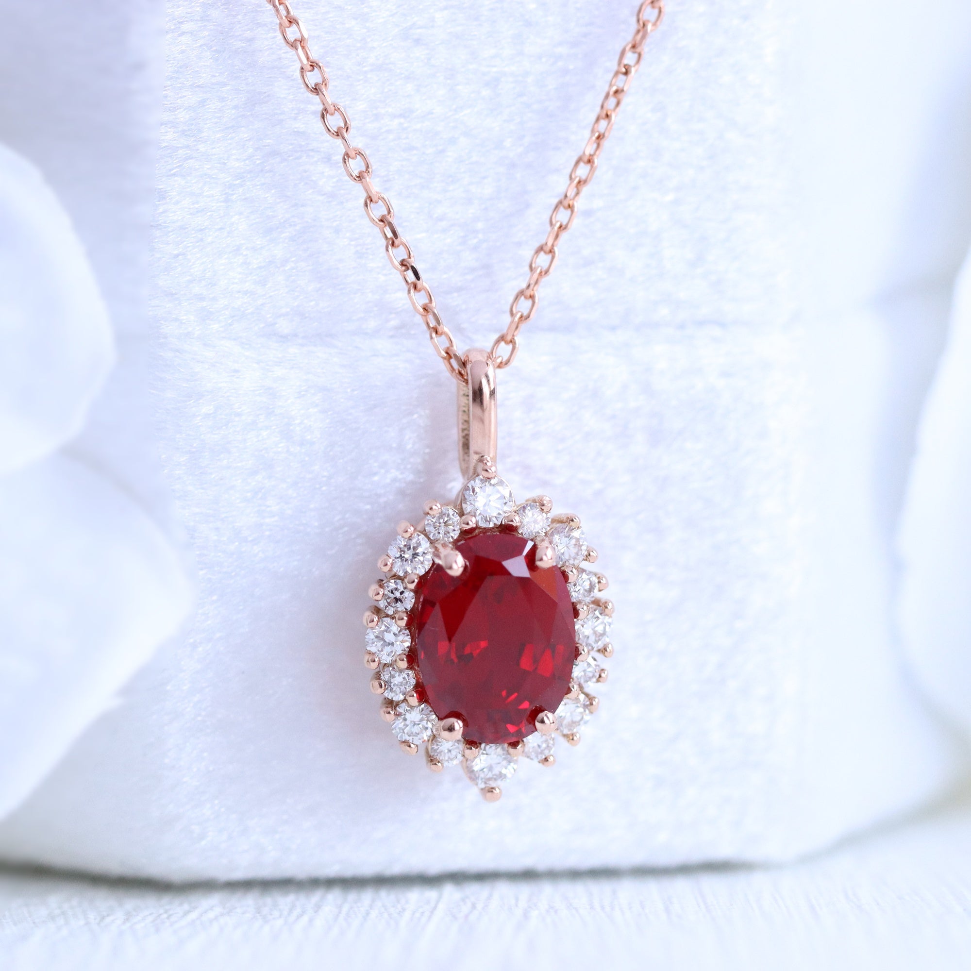 Red ruby diamond pendant Clearance