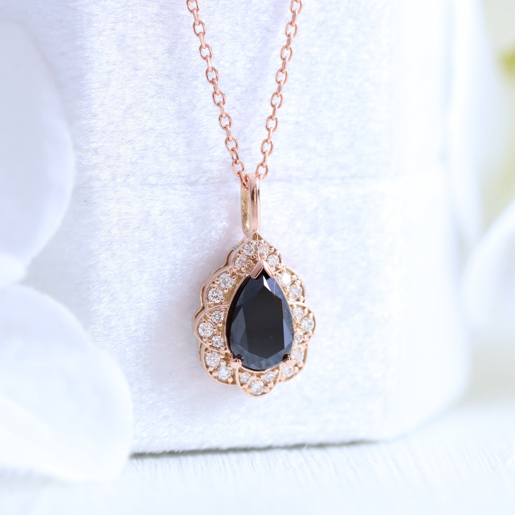 Black diamond and gold necklace Clearance