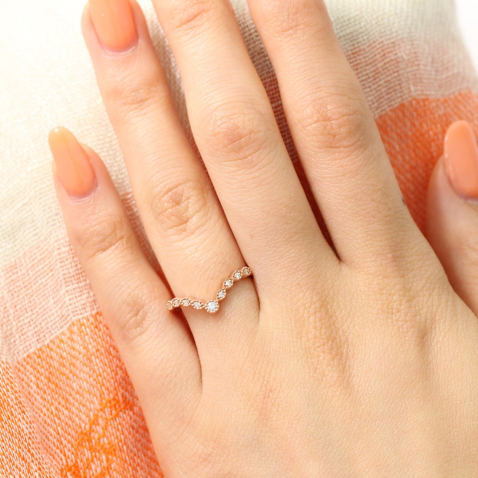 Milgrain wedding band rose gold hot sale