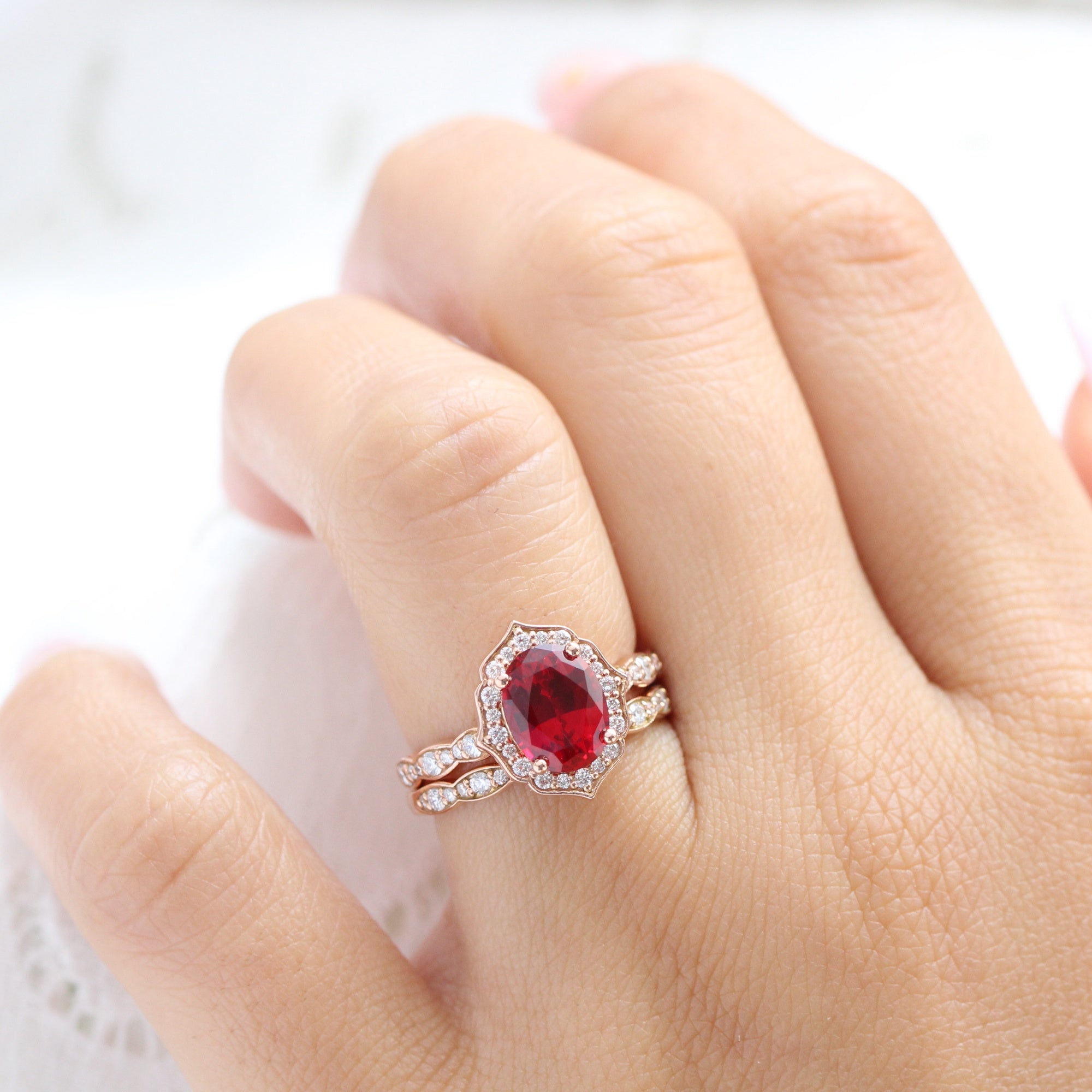 Ruby and diamond vintage ring Clearance