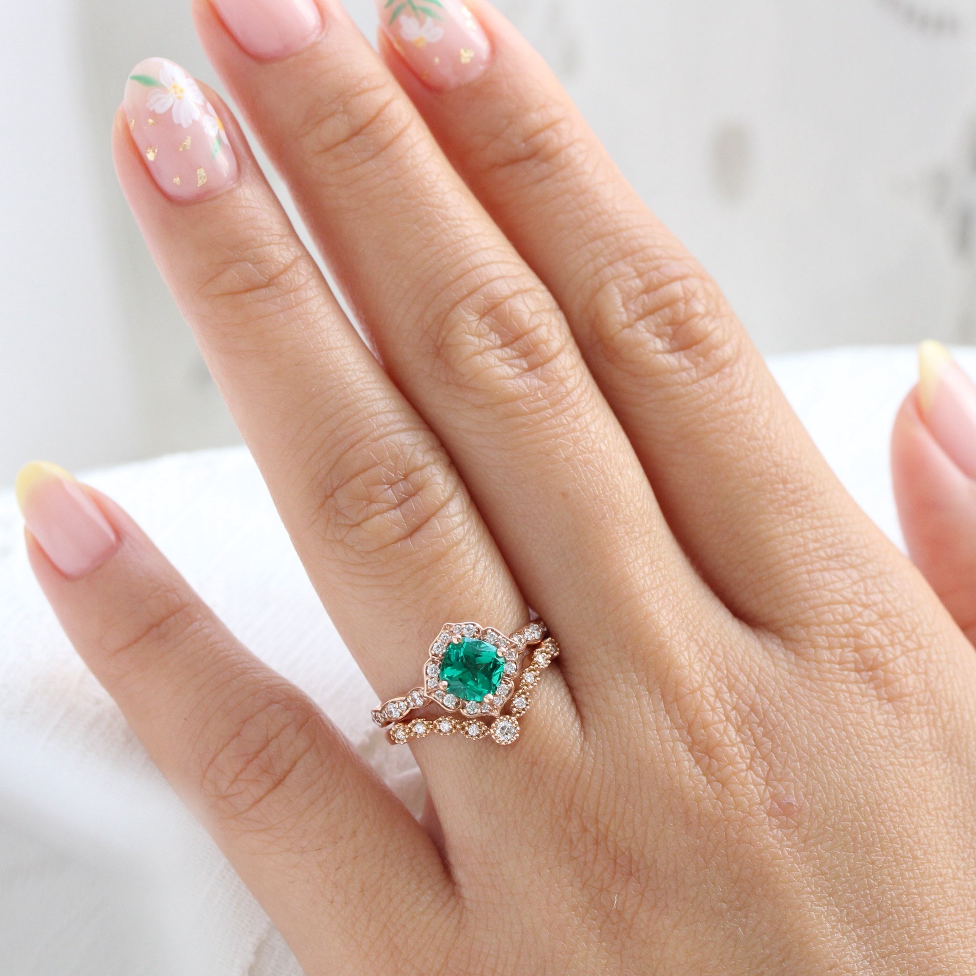 Emerald shaped wedding band new arrivals
