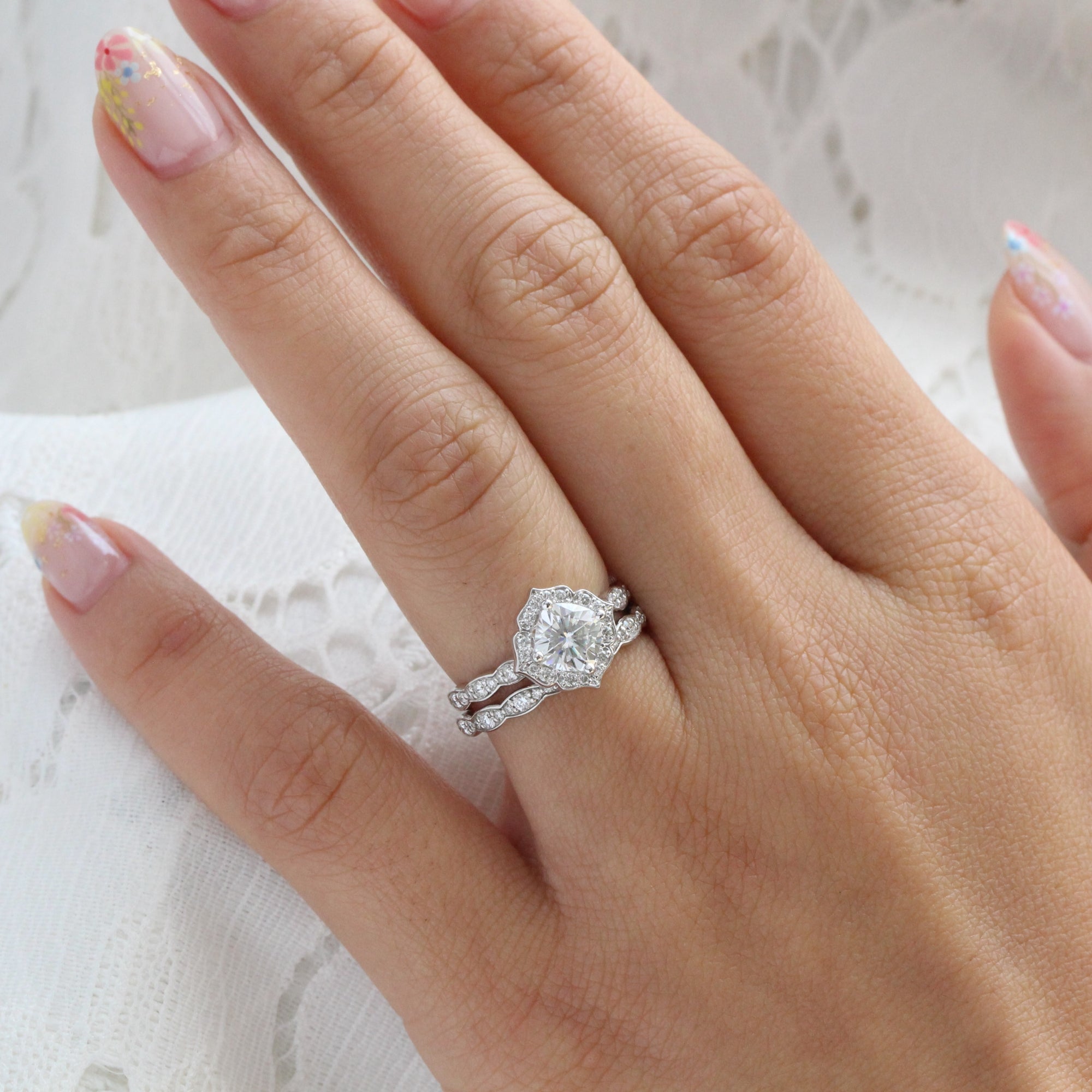 Vintage style shop wedding ring sets