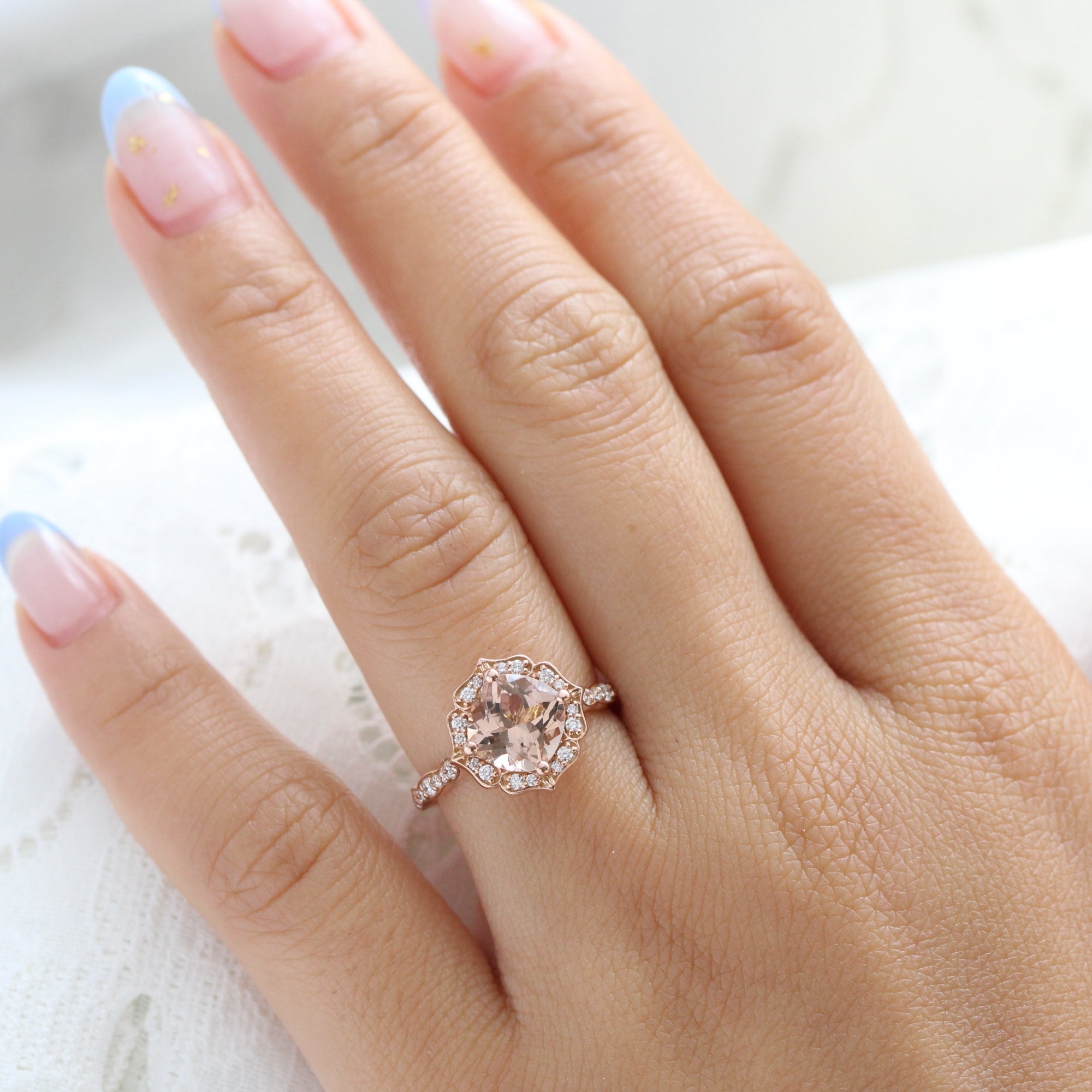 Design morganite hotsell engagement ring