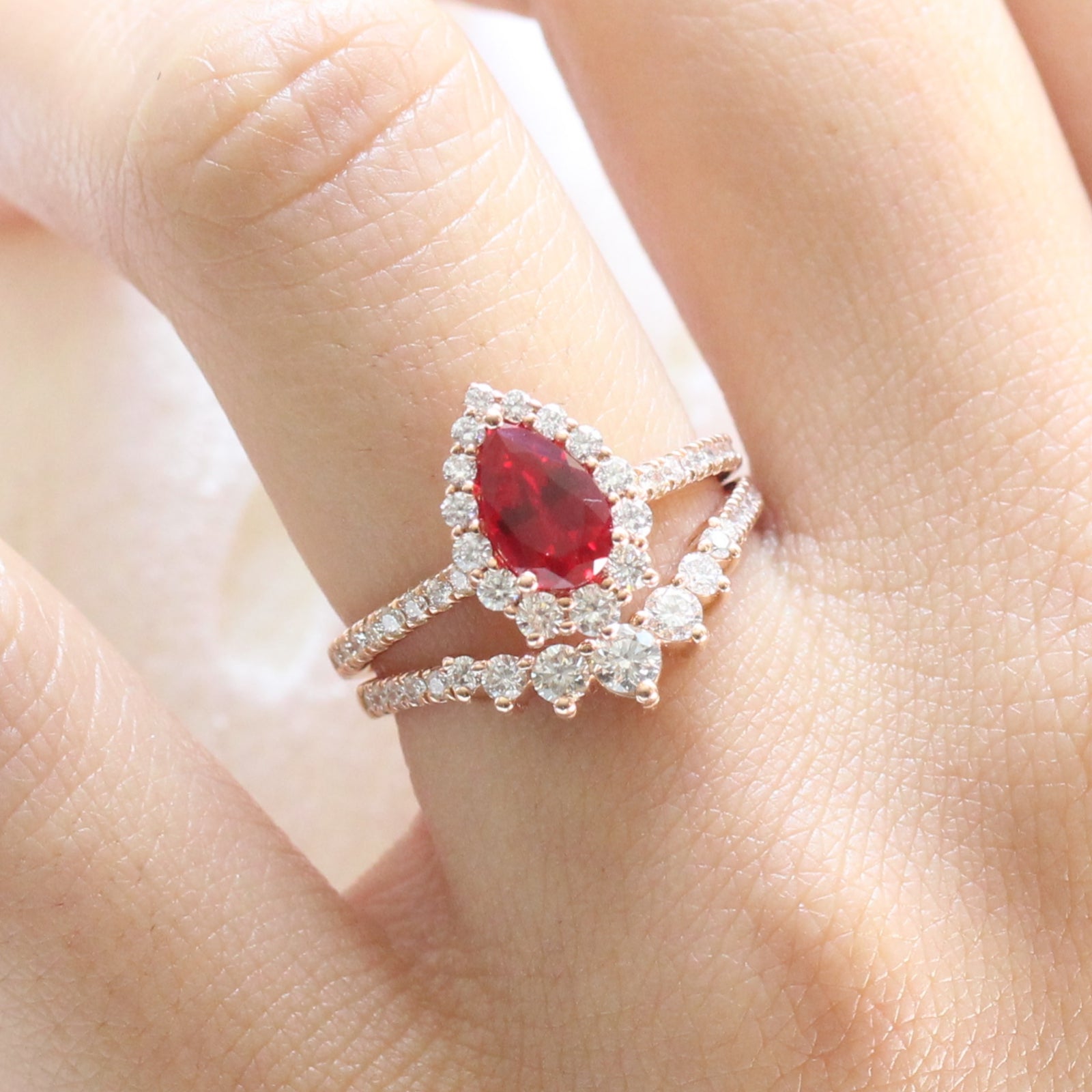 Ruby wedding sales ring sets