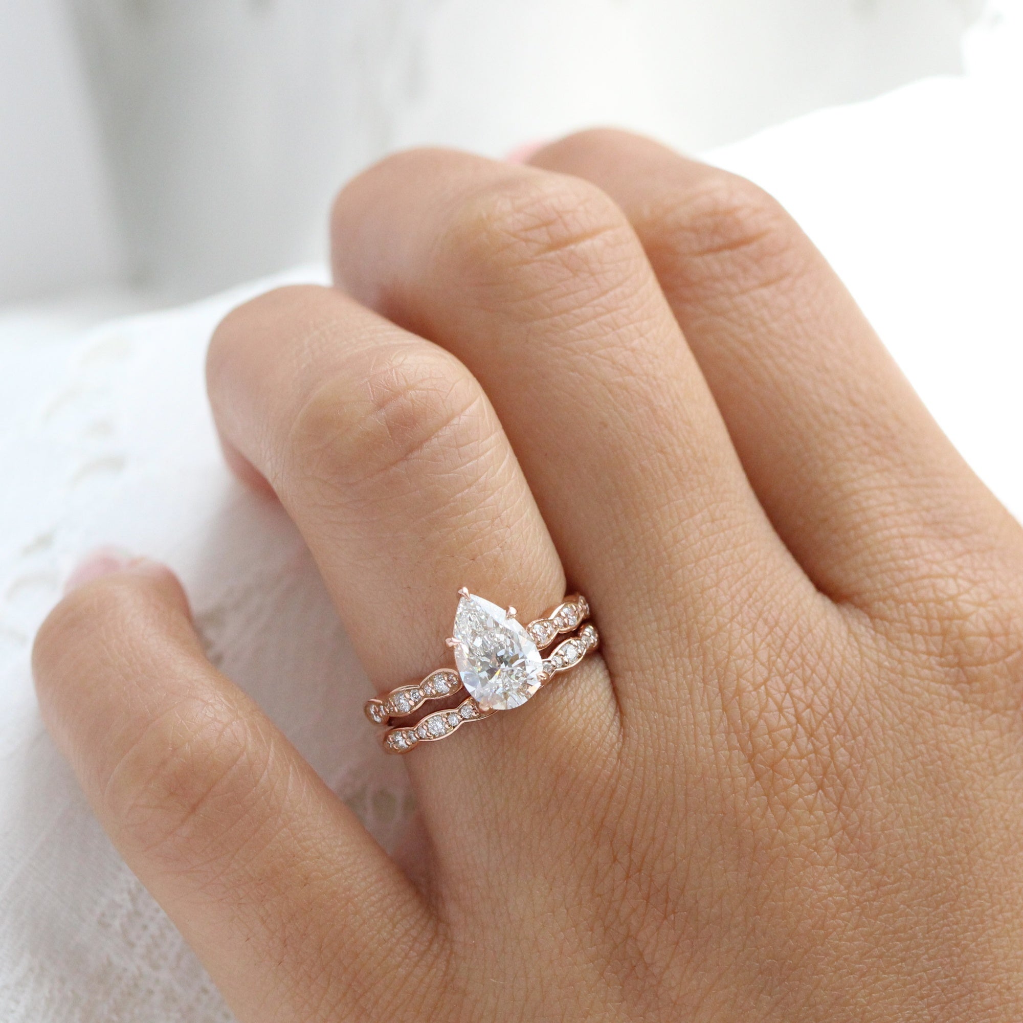 Pear diamond wedding sets Clearance