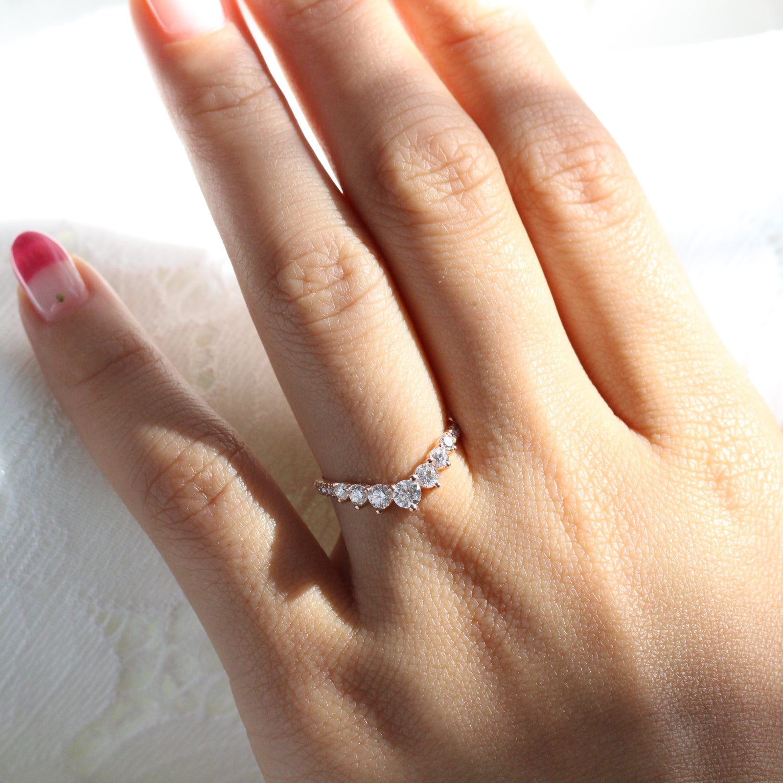 Diamond contour cheap wedding band