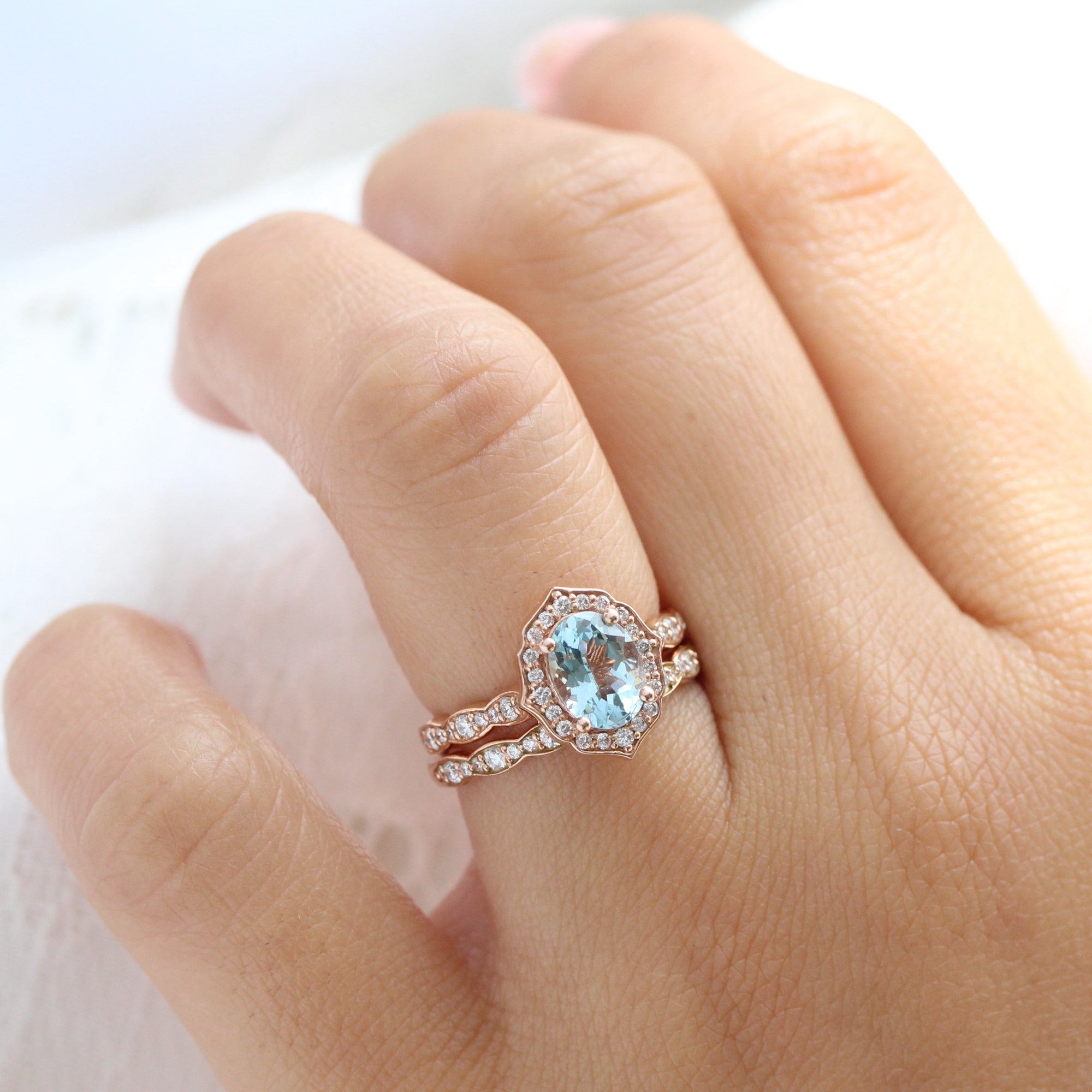 Rose gold aquamarine necklace shop