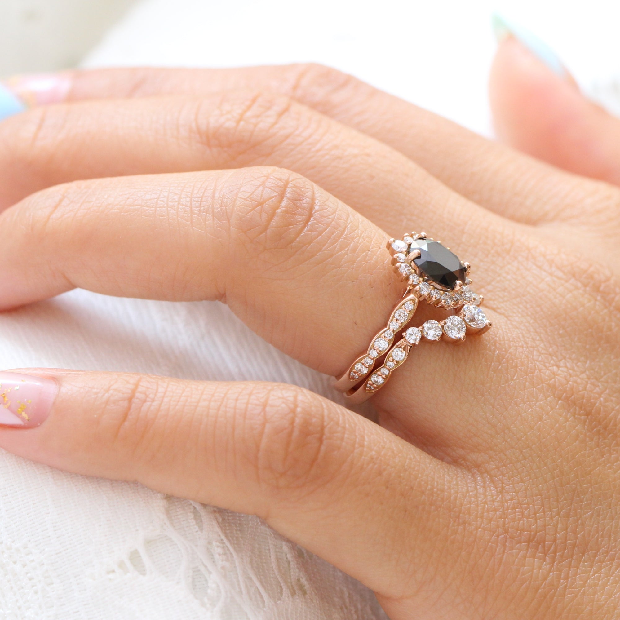 Big black diamond engagement rings Clearance