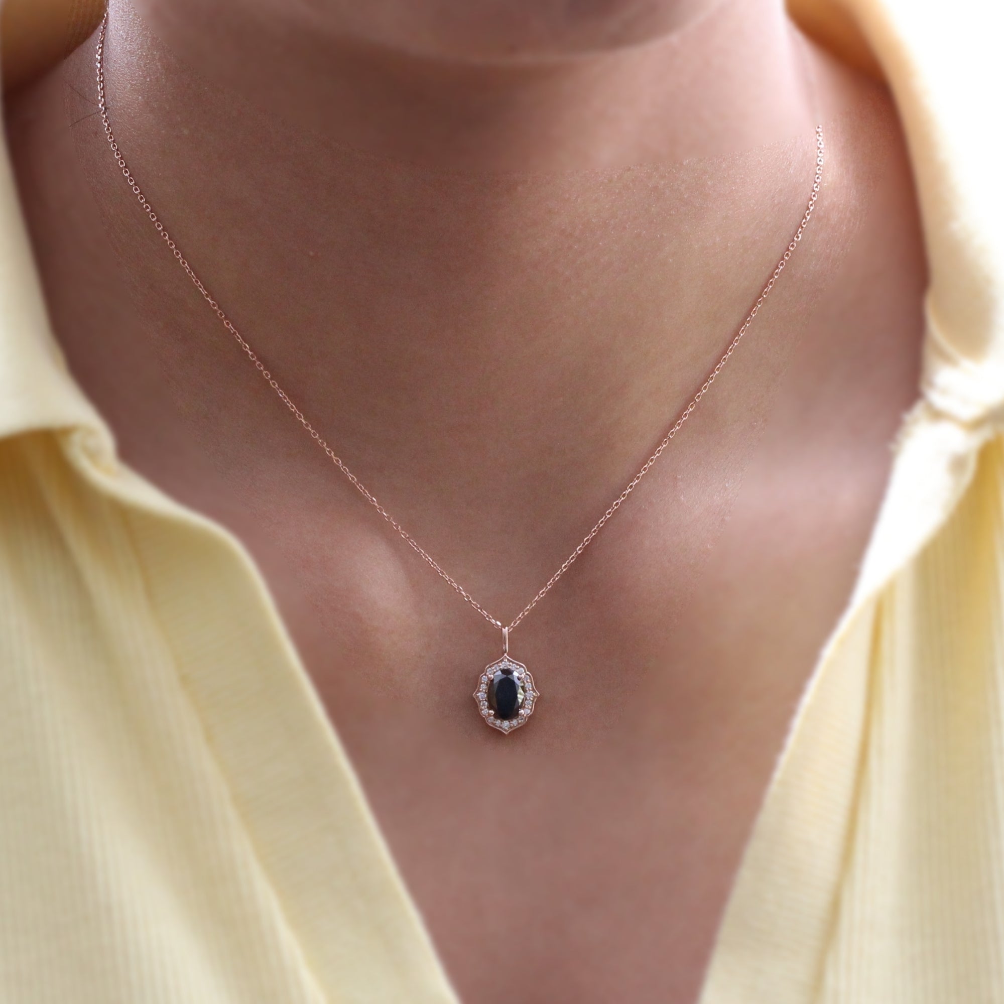 Black diamond gold necklace Clearance