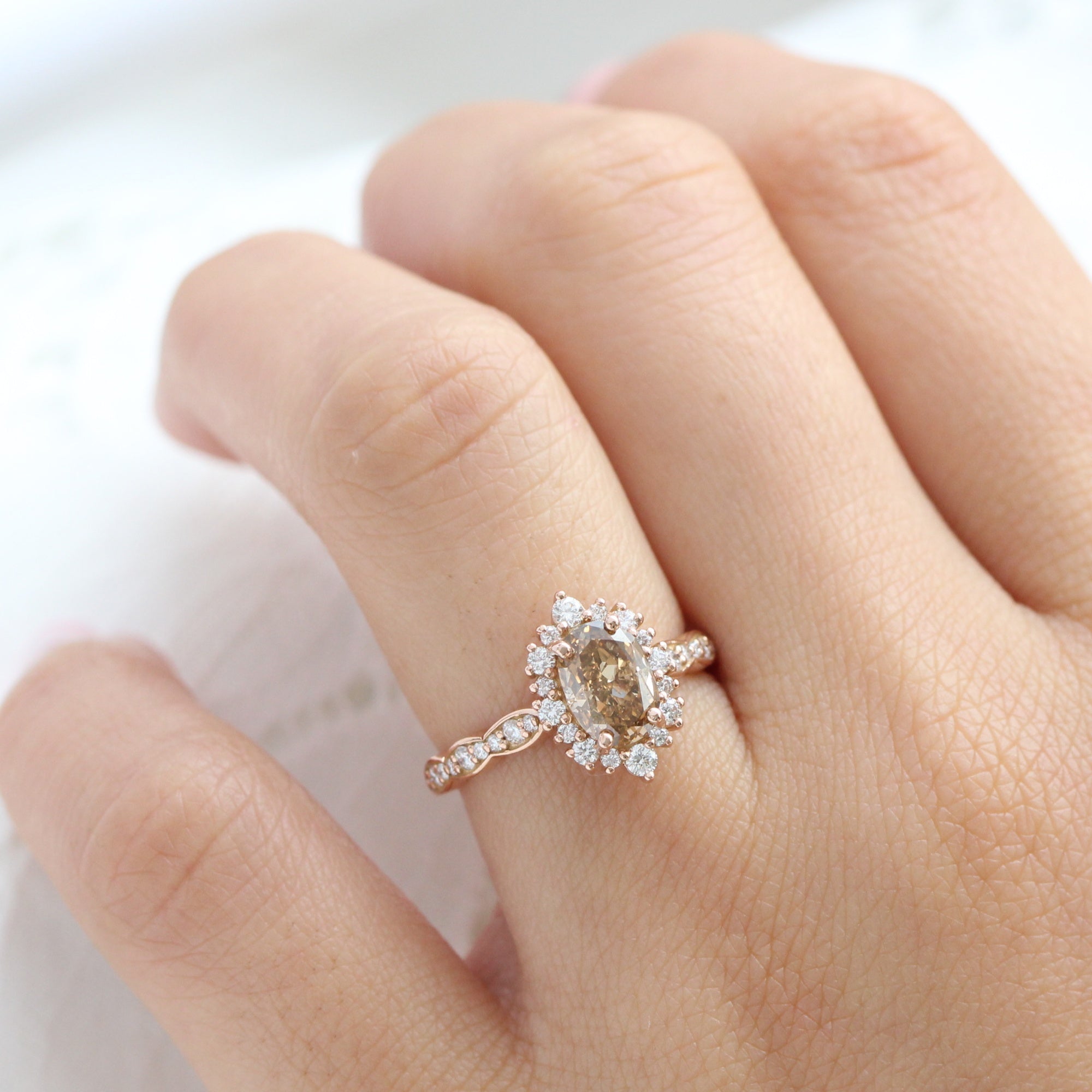 Light champagne diamond ring Clearance