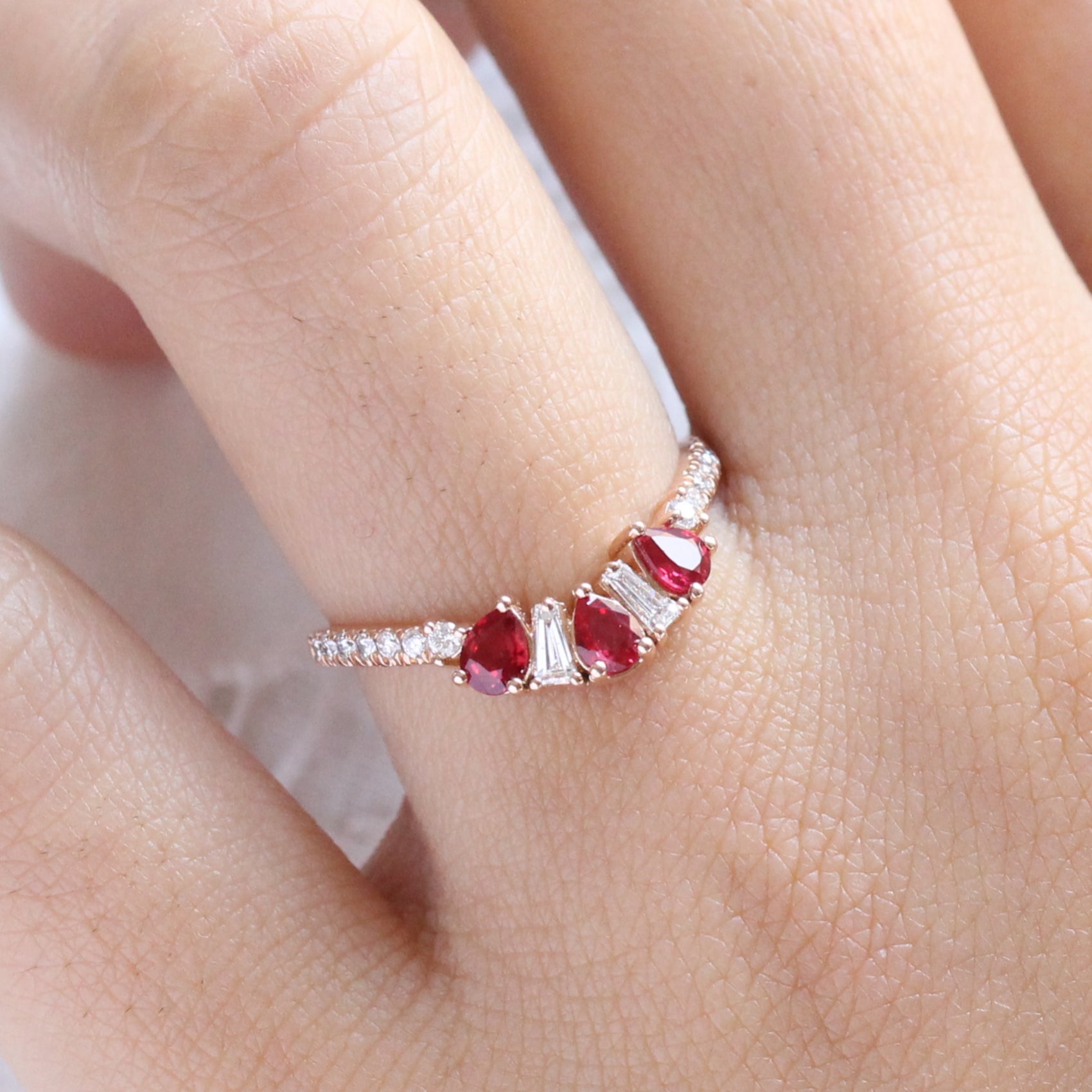 Ruby baguette eternity ring on sale