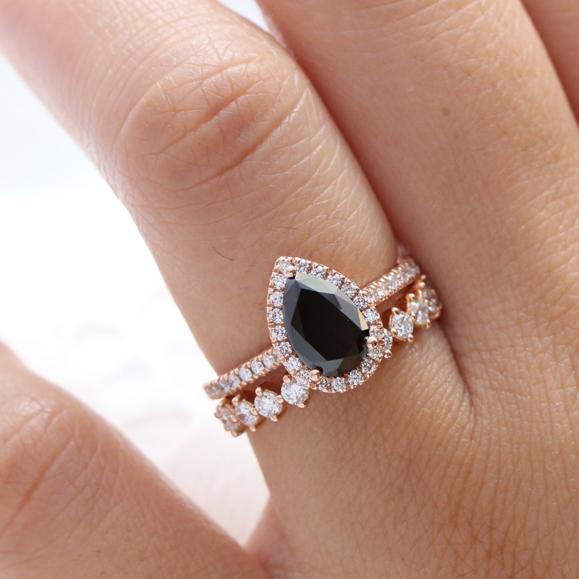 Diamond and black diamond wedding bands Clearance