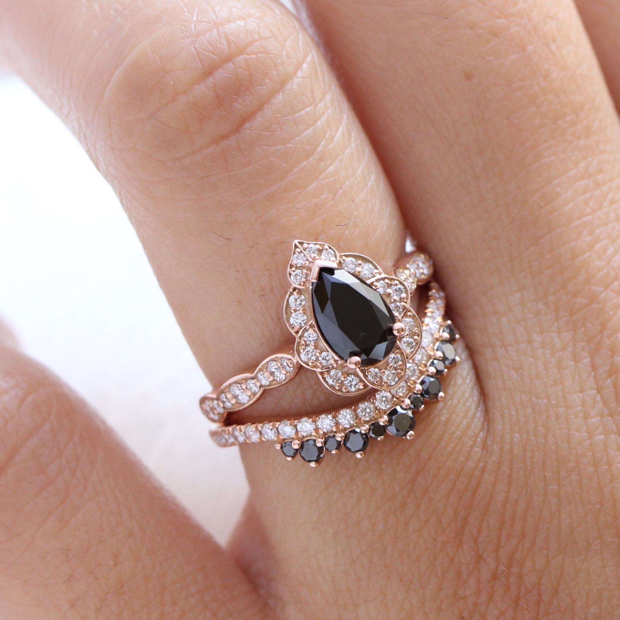 Antique black hotsell diamond engagement rings