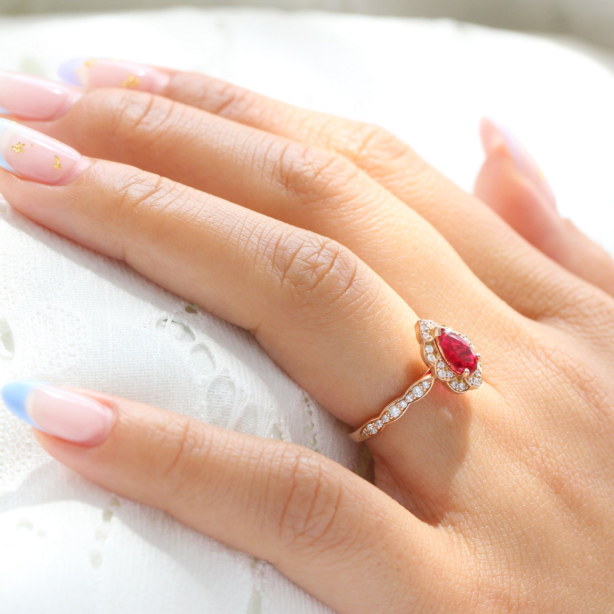 Diamond Halo Engagement Rings Ruby And Diamond Ruby Pear
