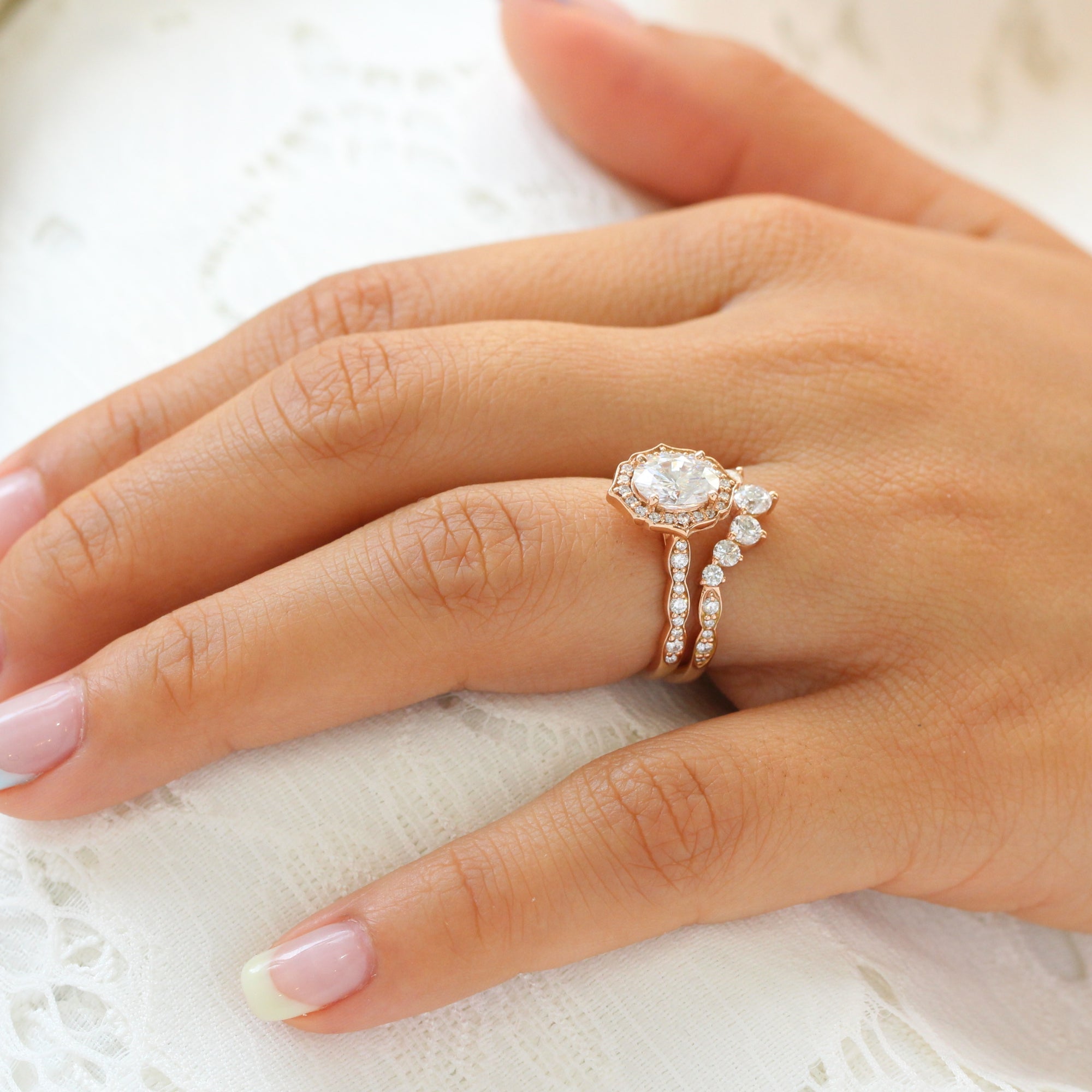 Engagement with discount wedding band