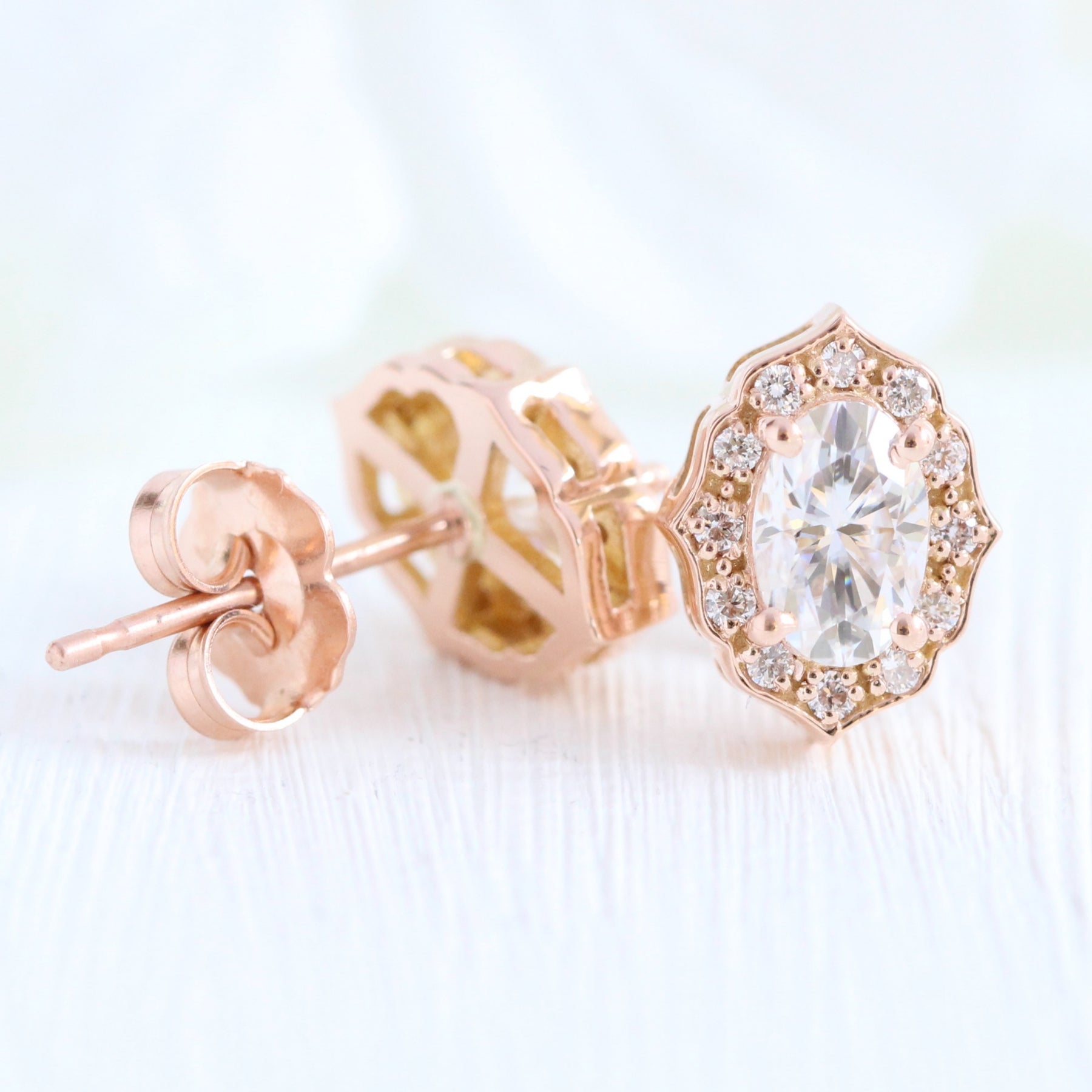 Vintage gold diamond earrings Clearance