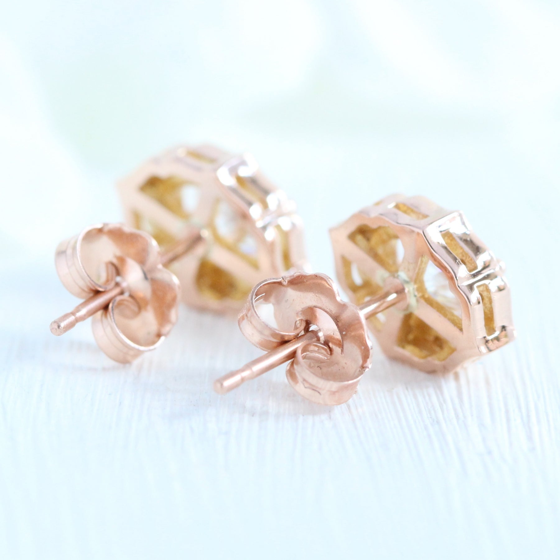 Unique rose gold earrings hotsell