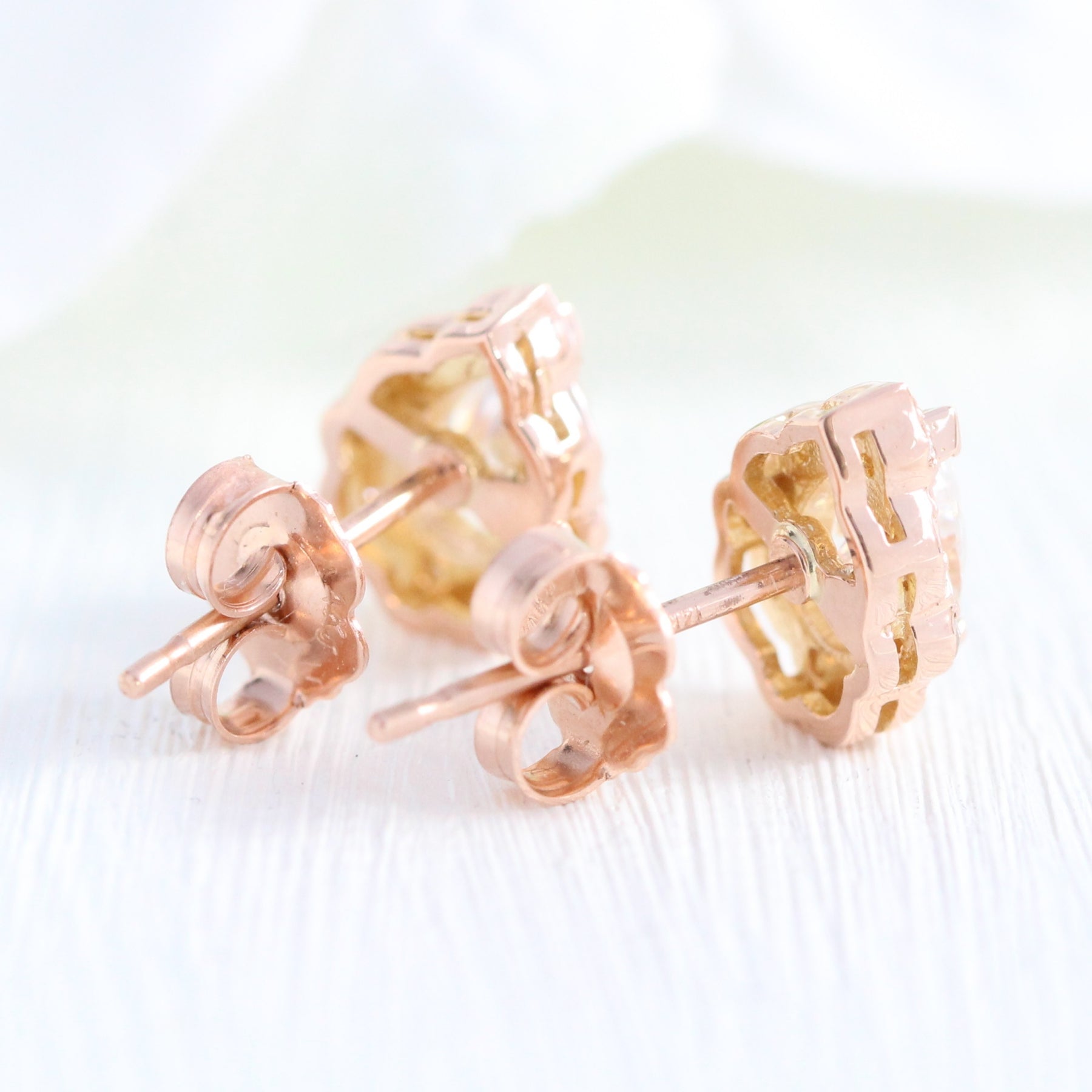Vintage rose shop gold earrings