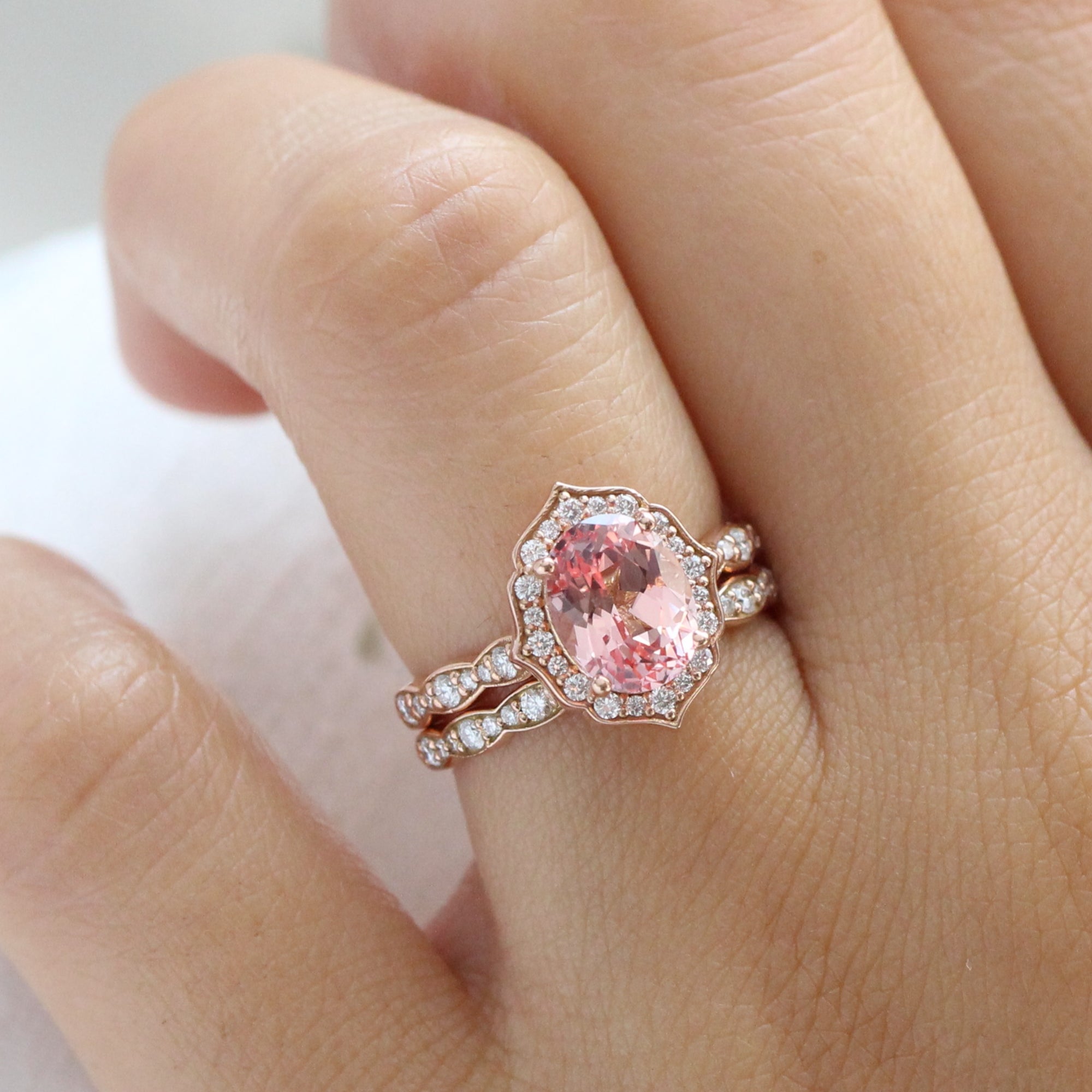 Vintage style wedding clearance ring set