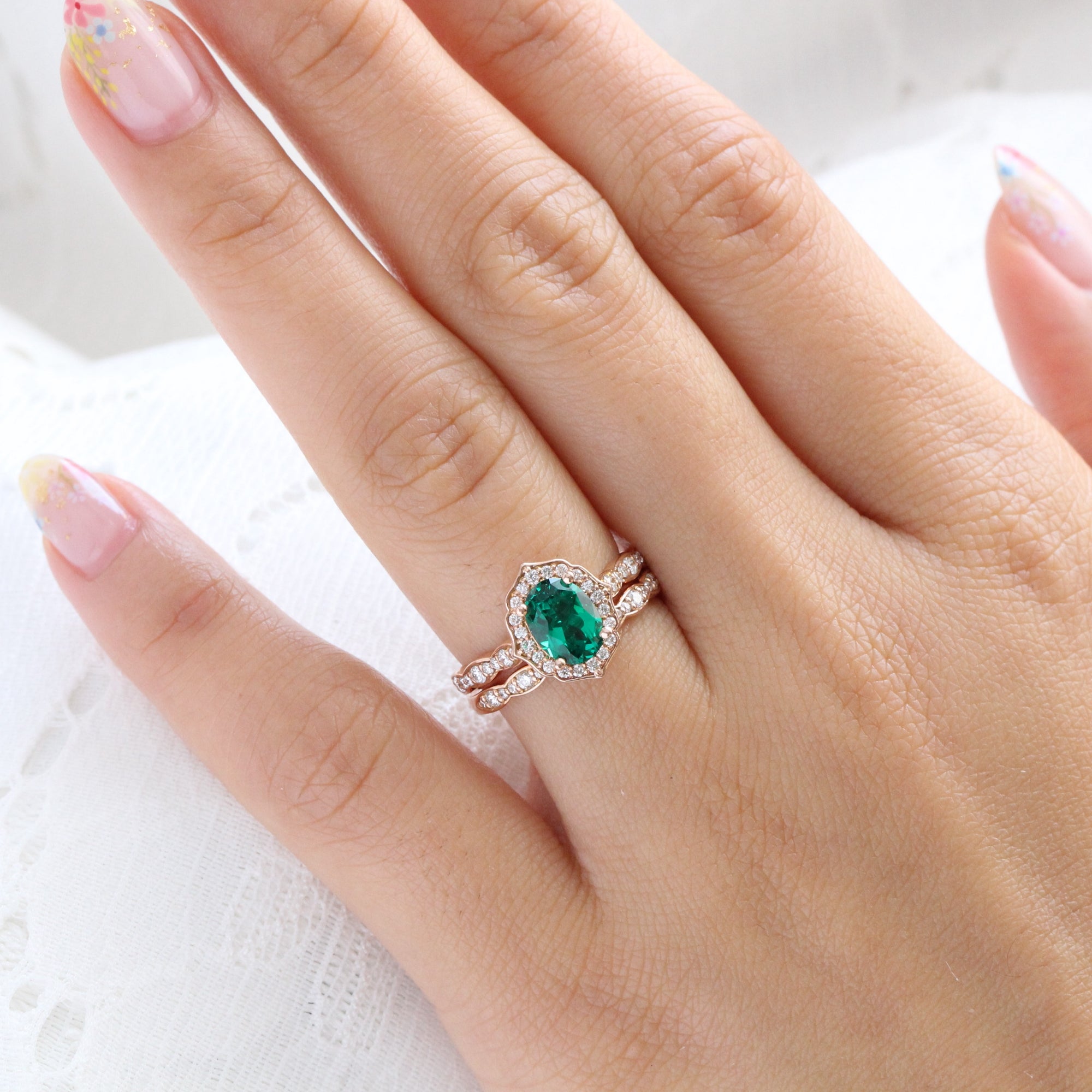 Emerald stone band top