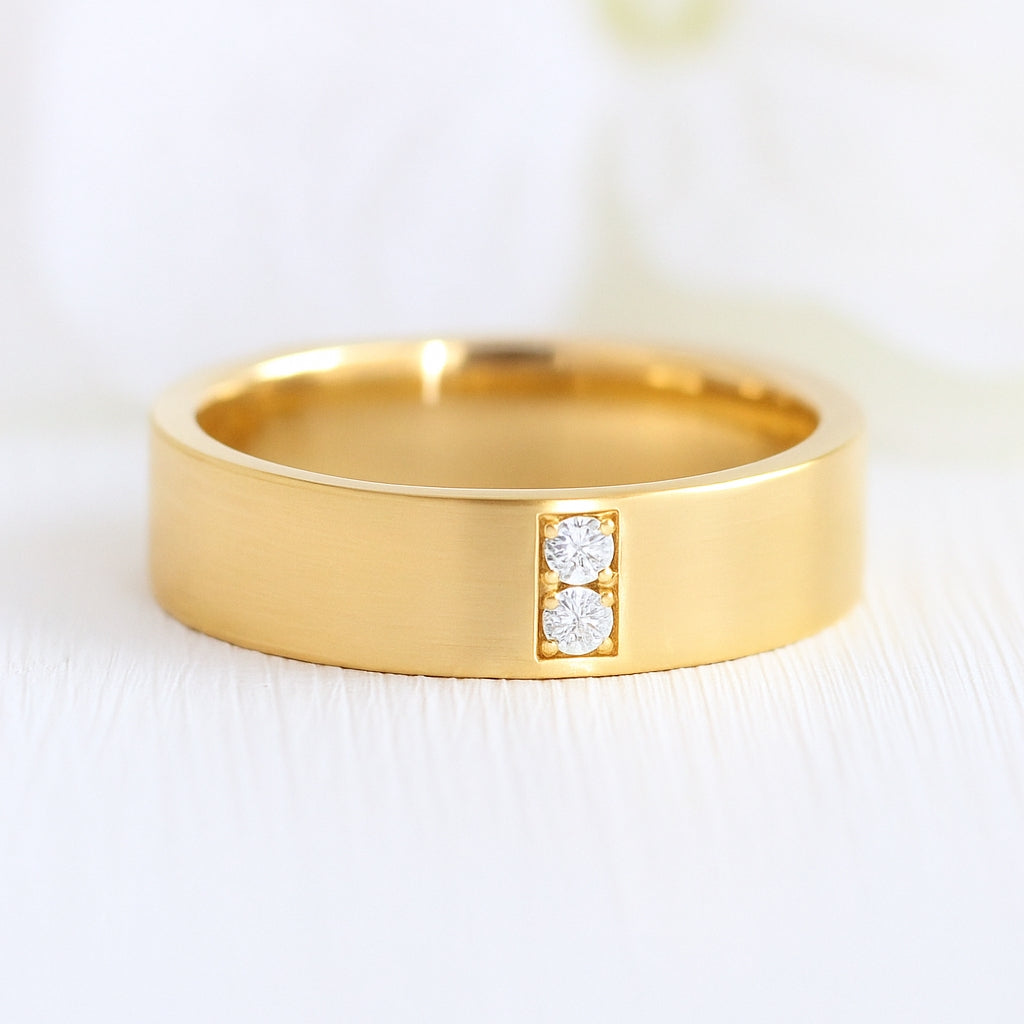 2 stone diamond wedding ring yellow gold, diamond wide wedding bands for him la more design jewelry