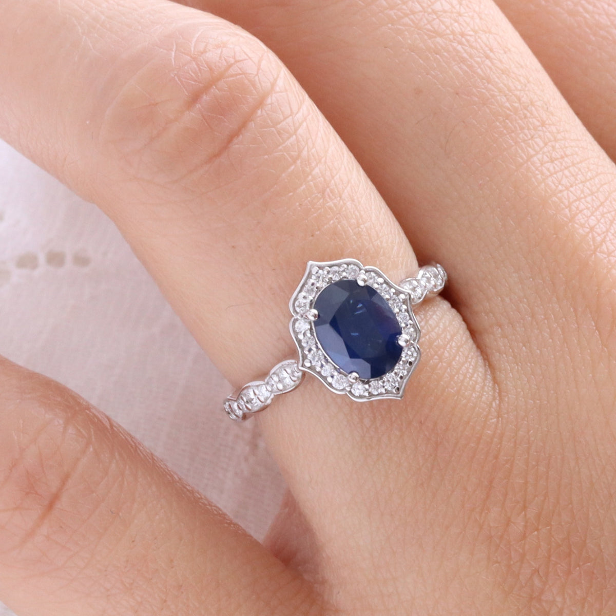 Australian dark blue sapphire ring white gold oval blue sapphire diamond engagement ring la more design jewelry