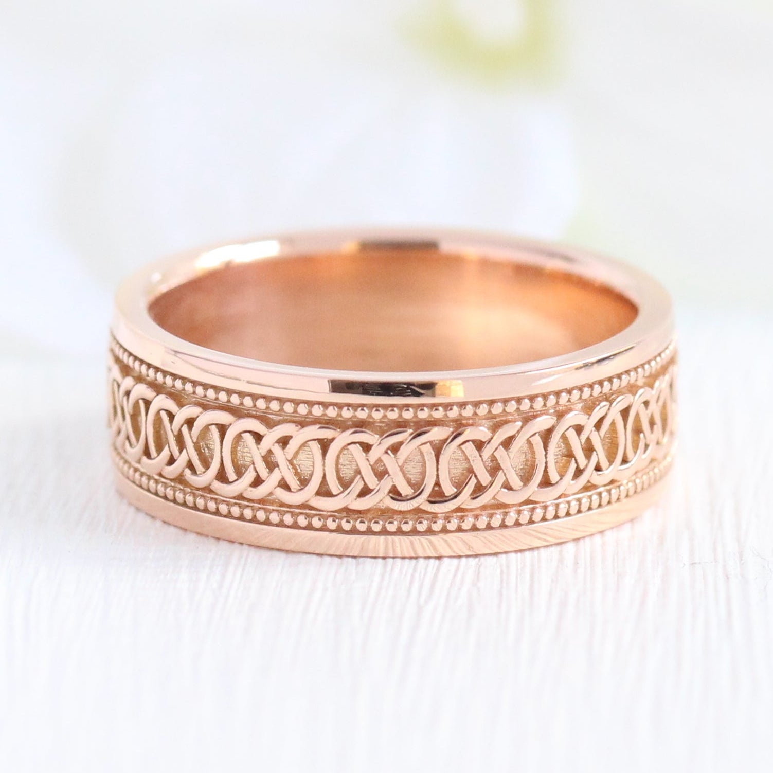 Celtic Knot Men’s Wedding Band Solid Gold His Eternity Wedding Ring la more design jewelry
