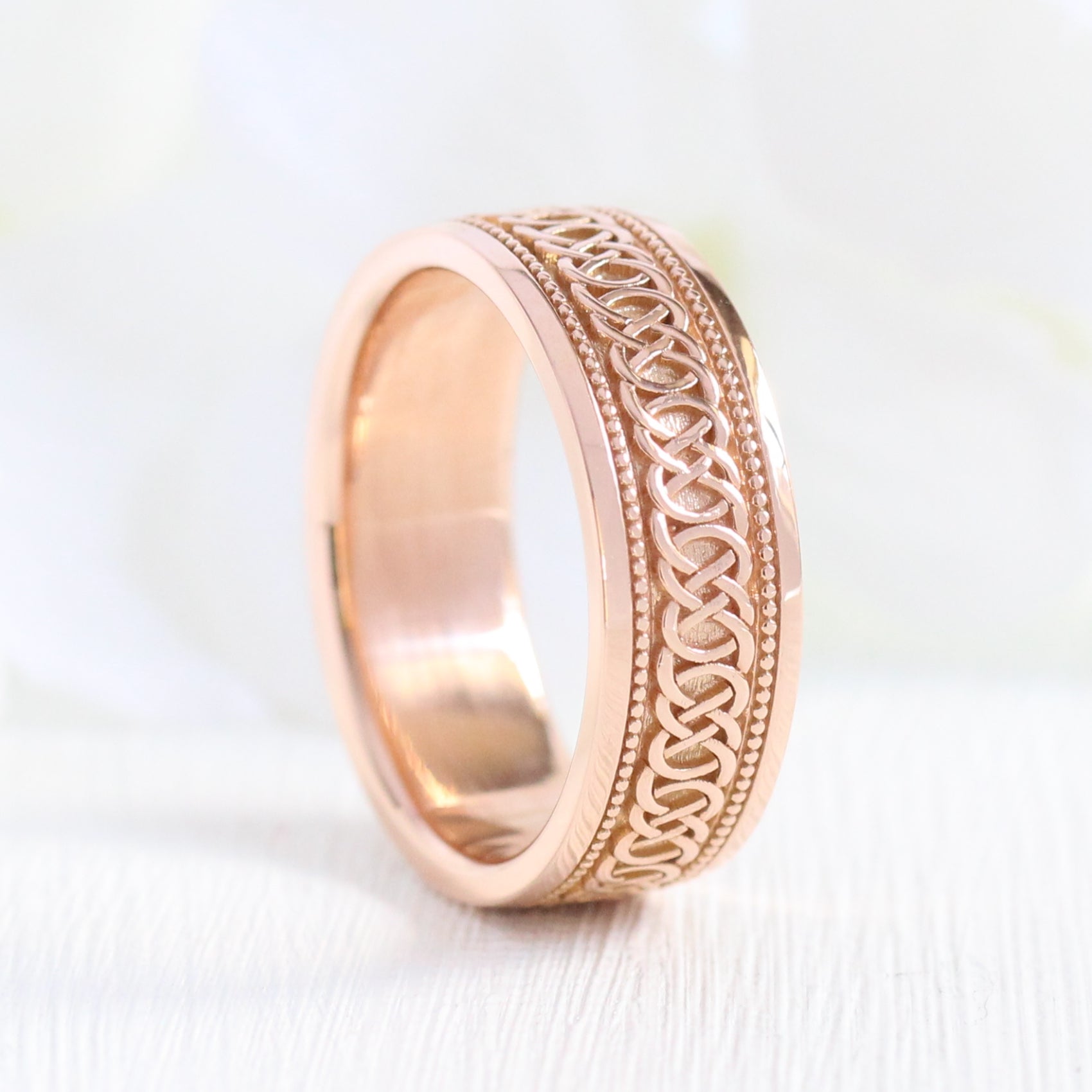 Celtic Knot Men’s Wedding Band Solid Gold His Eternity Wedding Ring la more design jewelry