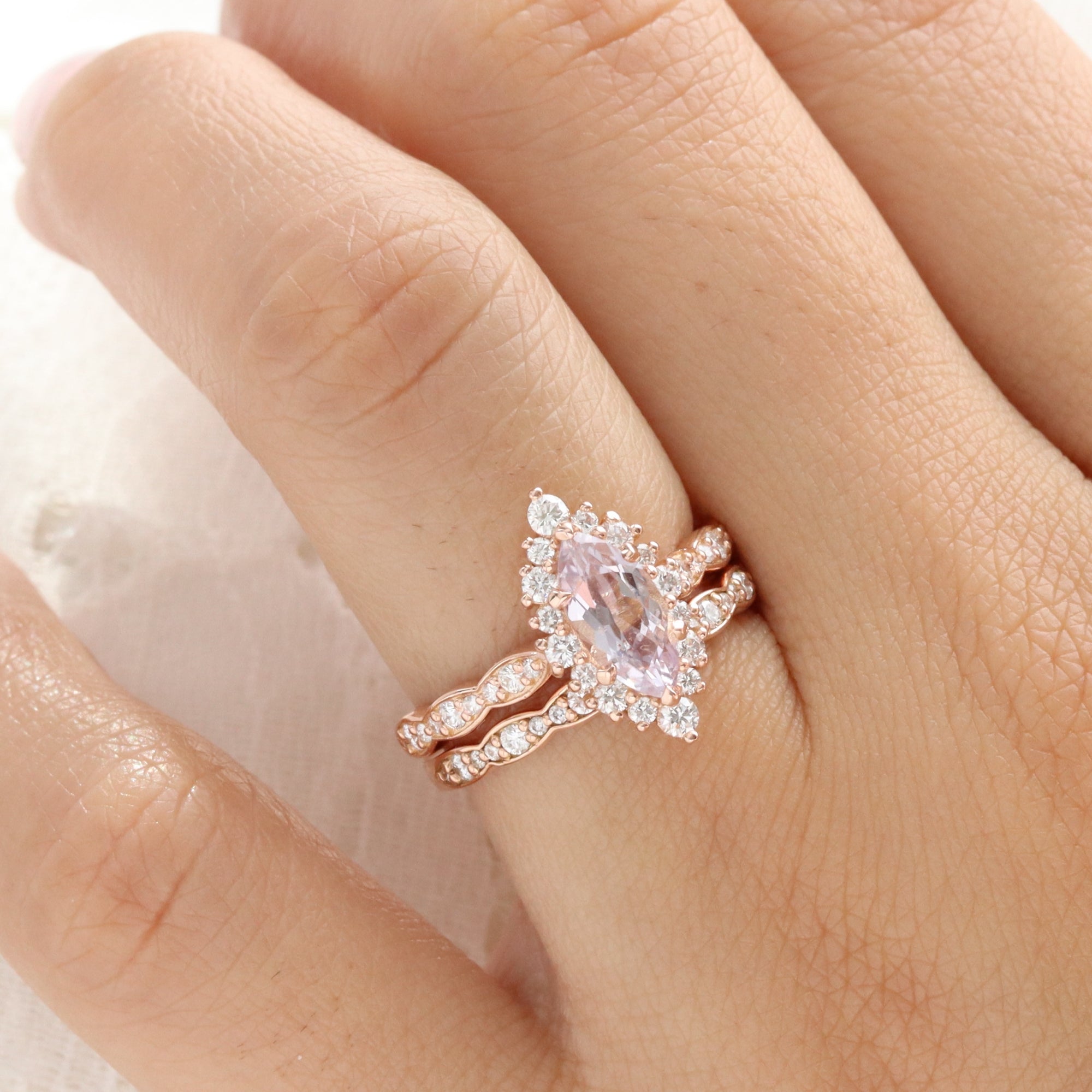 Marquise lavender sapphire ring rose gold halo diamond purple sapphire ring la more design jewelry