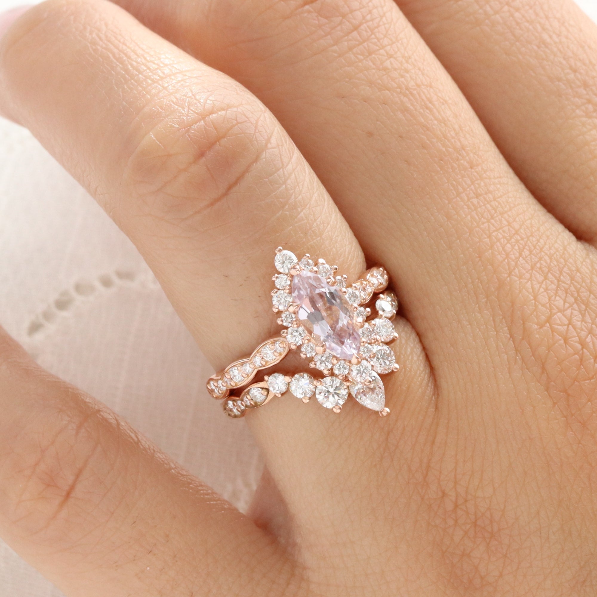 Marquise lavender sapphire ring rose gold halo diamond purple sapphire ring la more design jewelry