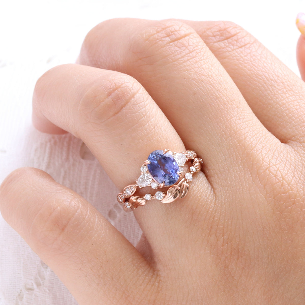 Oval purple sapphire ring rose gold lavender sapphire diamond 3 stone ring la more design jewelry