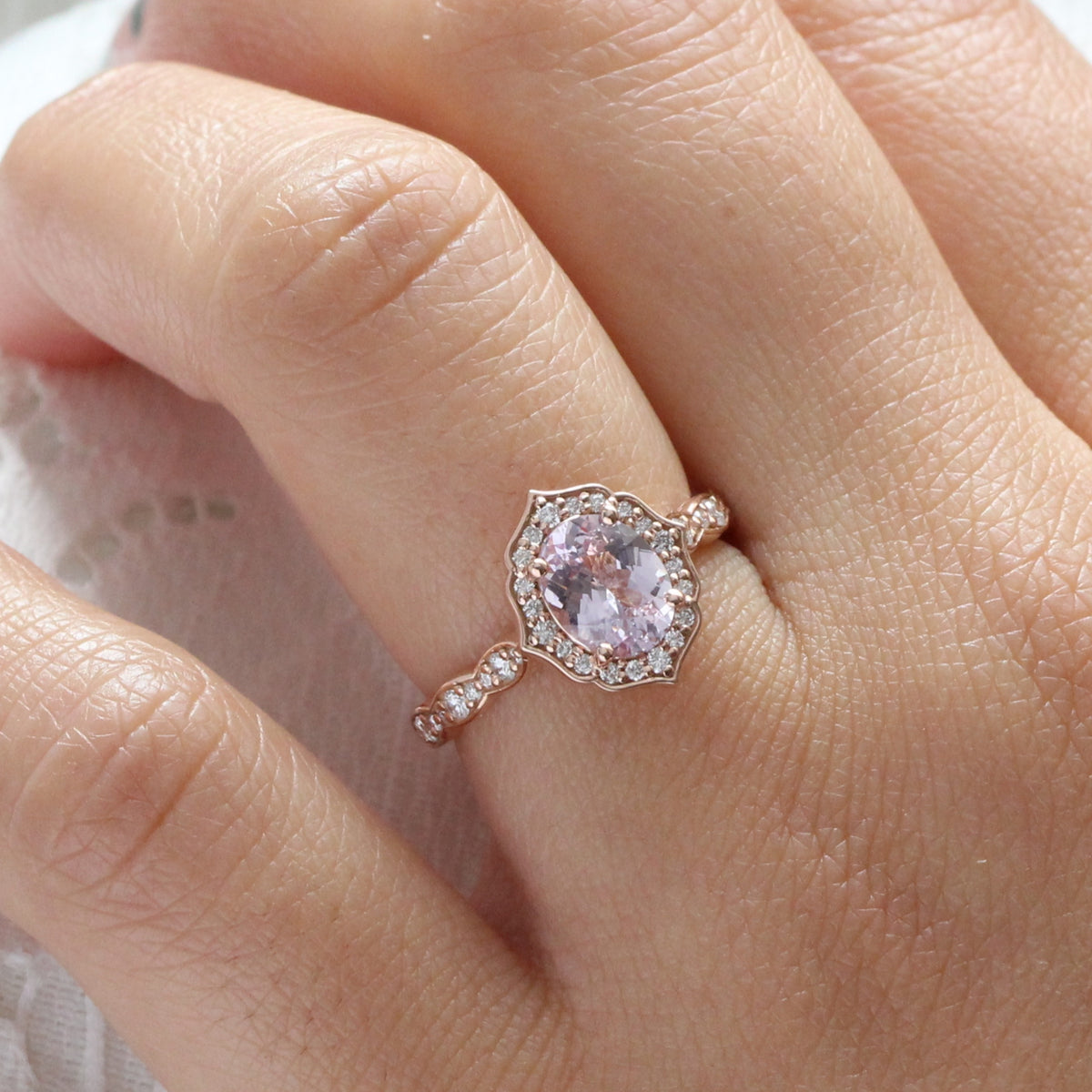 Vintage style ova lavender sapphire ring rose gold sapphire diamond ring la more design jewelry