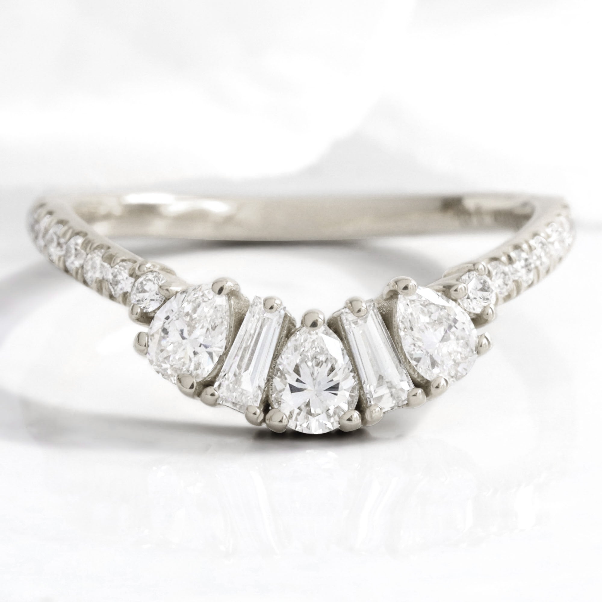 art deco diamond wedding ring white gold stackable diamond band by la more design jewelry